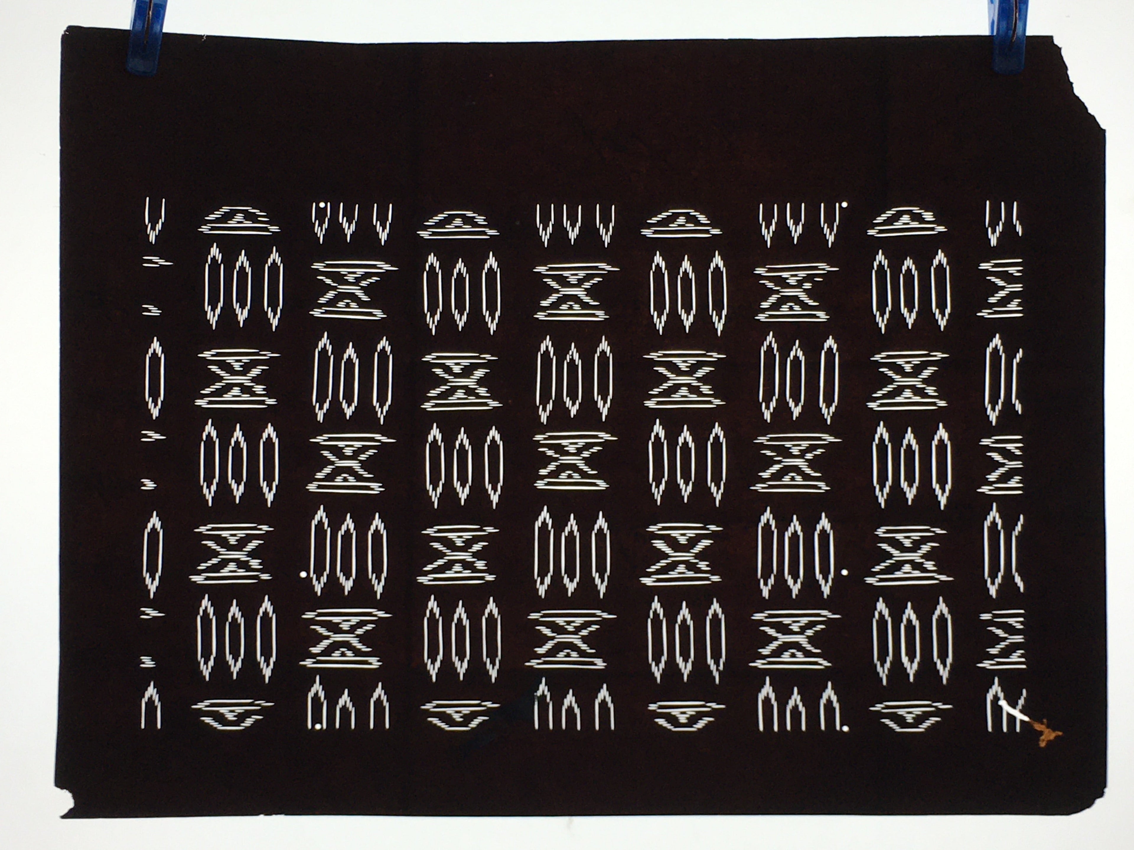 Japanese Antique Ise Katagami Paper Kimono Stencil Edo Abstract Pattern A579