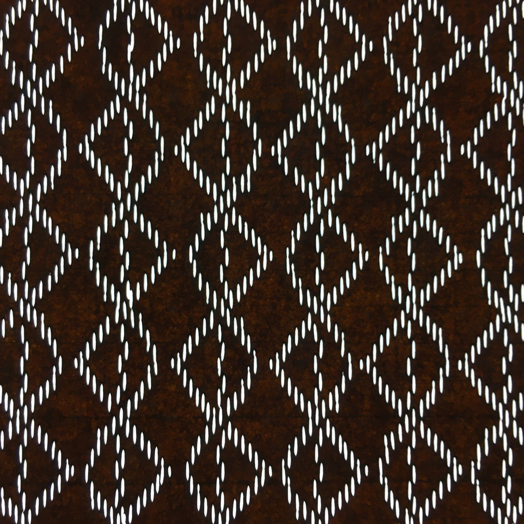 Japanese Antique Ise Katagami Paper Kimono Stencil Edo Chain Wavy Zig-Zag A445