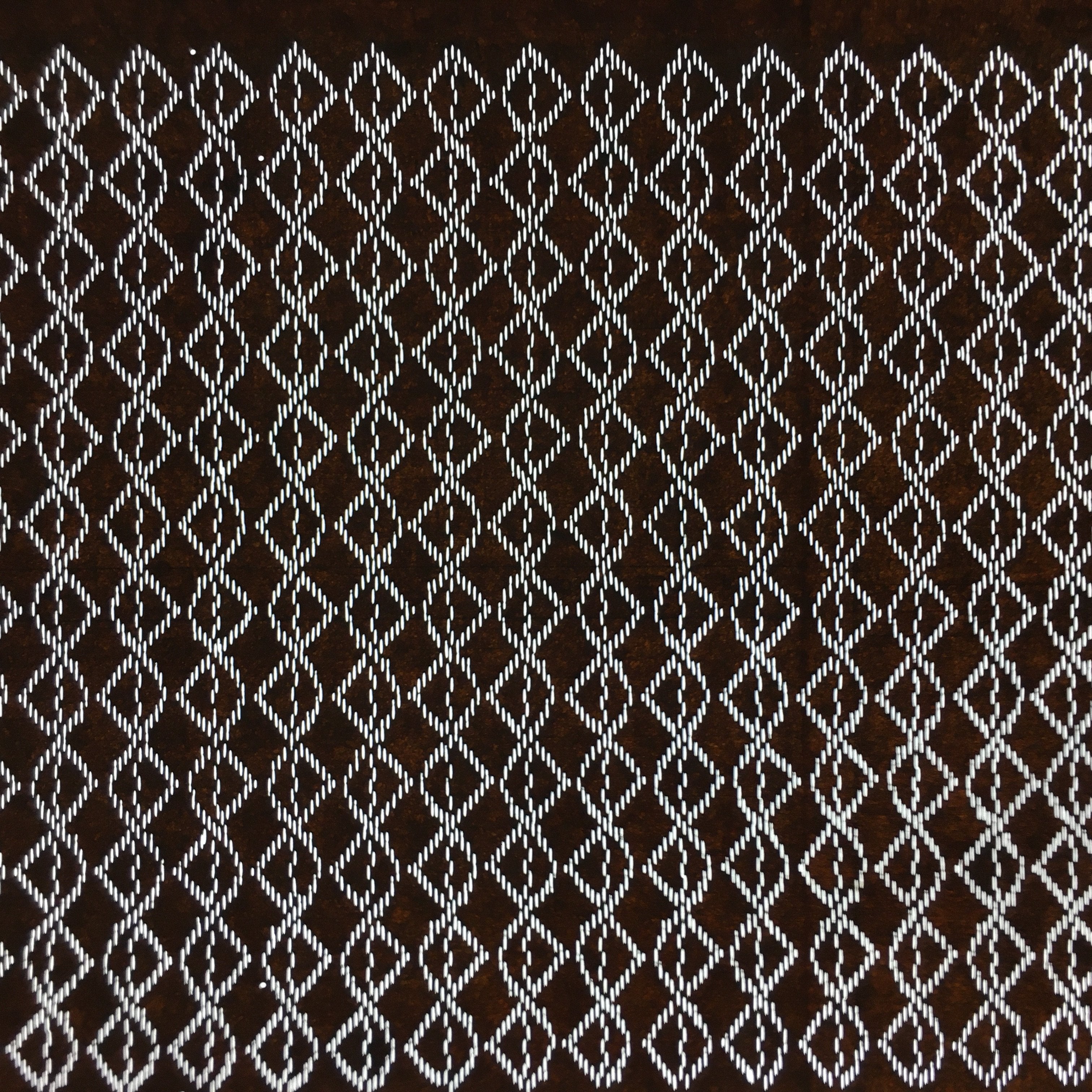 Japanese Antique Ise Katagami Paper Kimono Stencil Edo Chain Wavy Zig-Zag A445