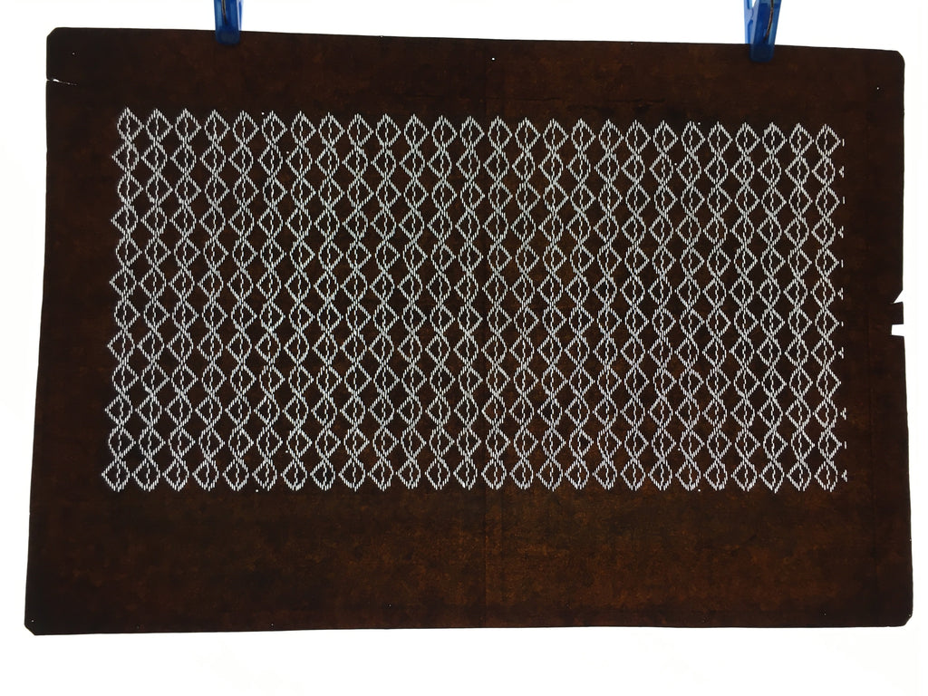 Japanese Antique Ise Katagami Paper Kimono Stencil Edo Chain Wavy Zig-Zag A445