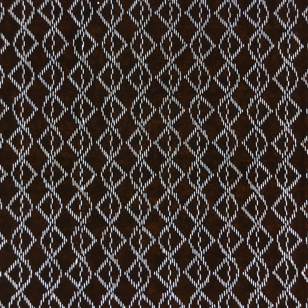 Japanese Antique Ise Katagami Paper Kimono Stencil Edo Chain Wavy Zig-Zag A445