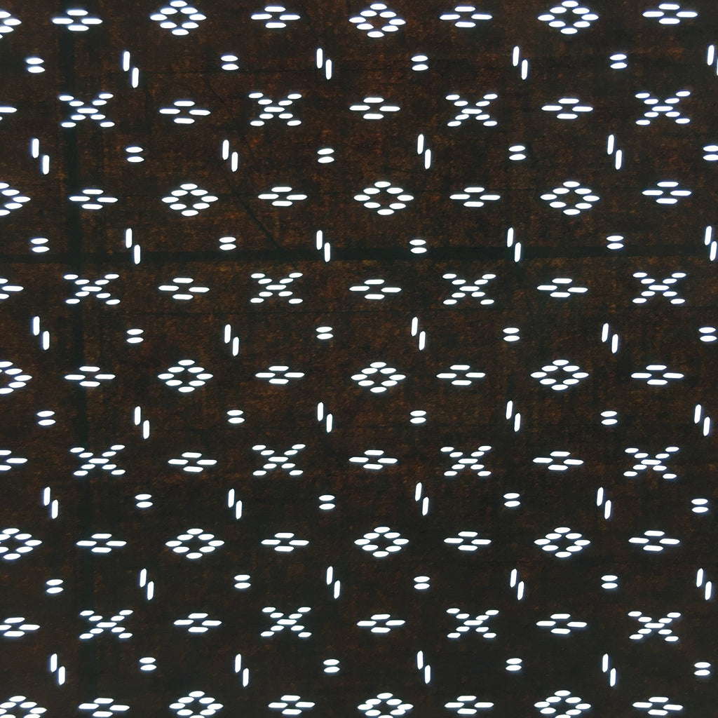 Japanese Antique Ise Katagami Paper Kimono Stencil Edo Circle Cross Pattern A524