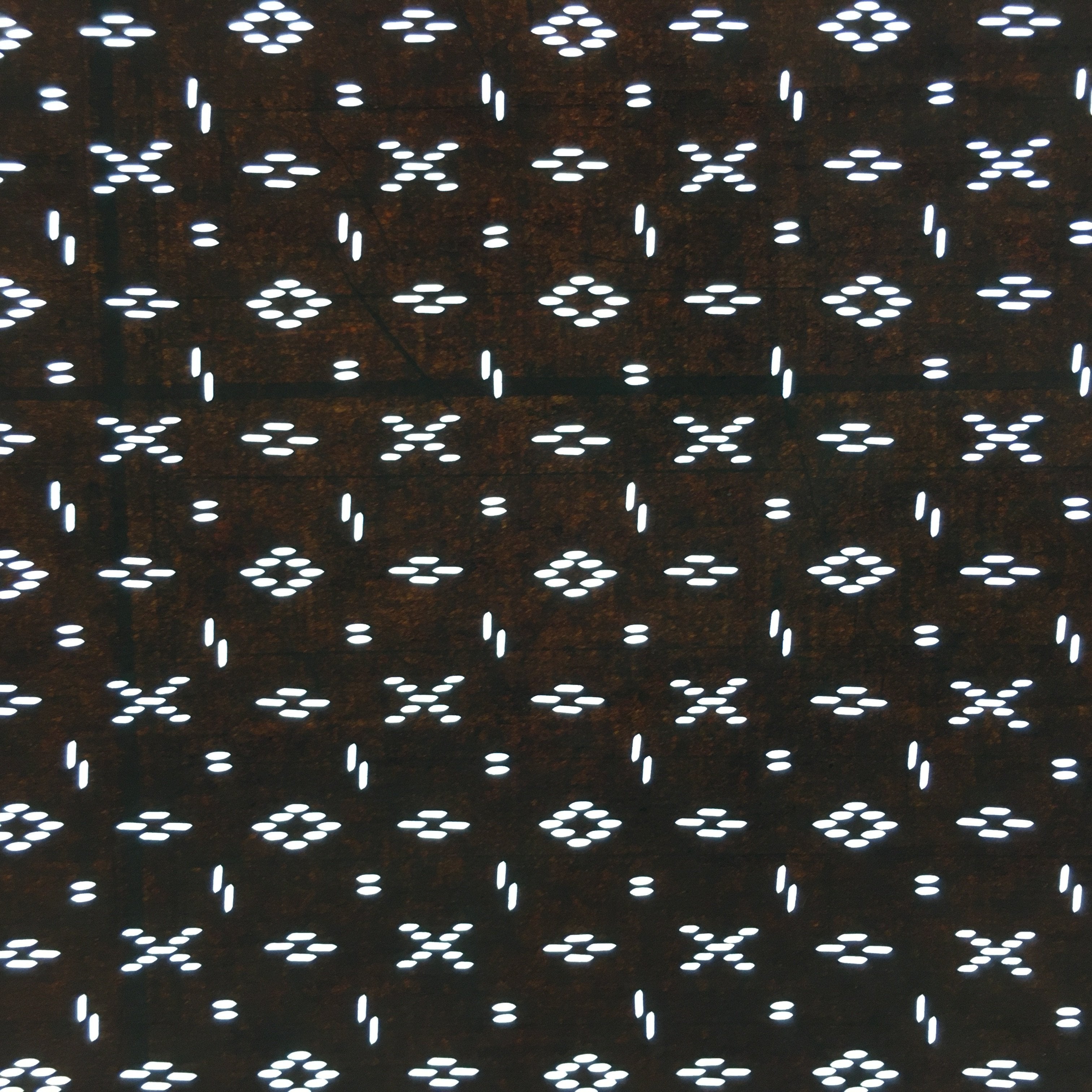Japanese Antique Ise Katagami Paper Kimono Stencil Edo Circle Cross Pattern A524