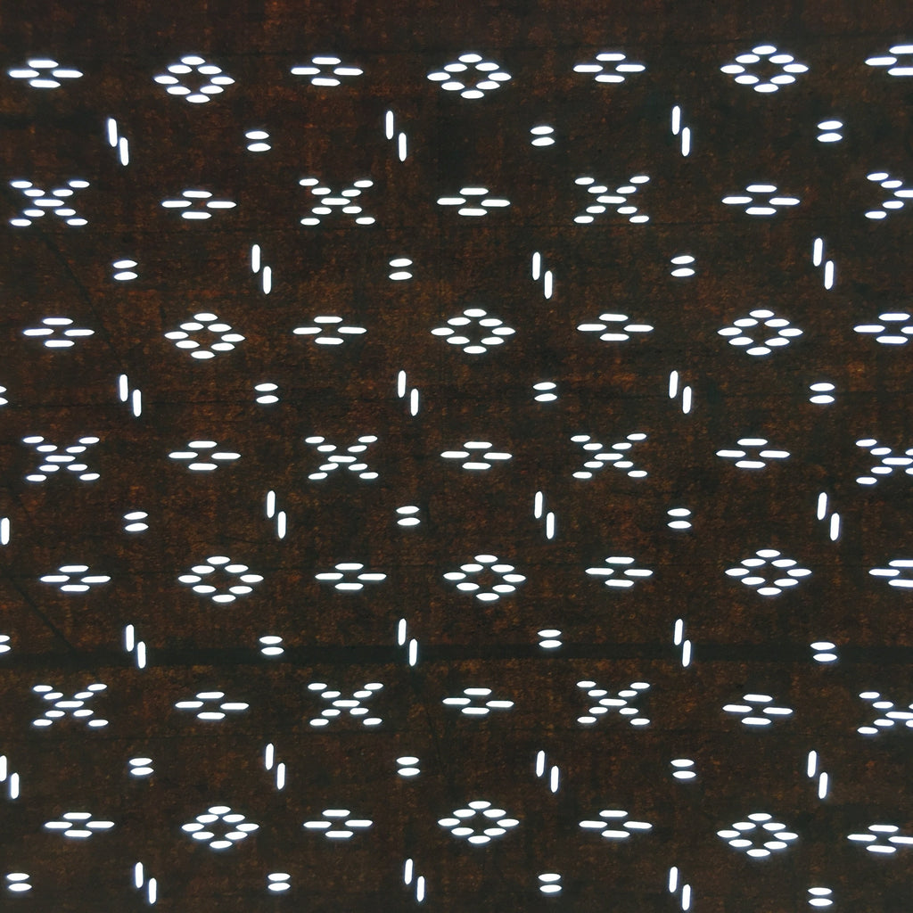Japanese Antique Ise Katagami Paper Kimono Stencil Edo Circle Cross Pattern A524
