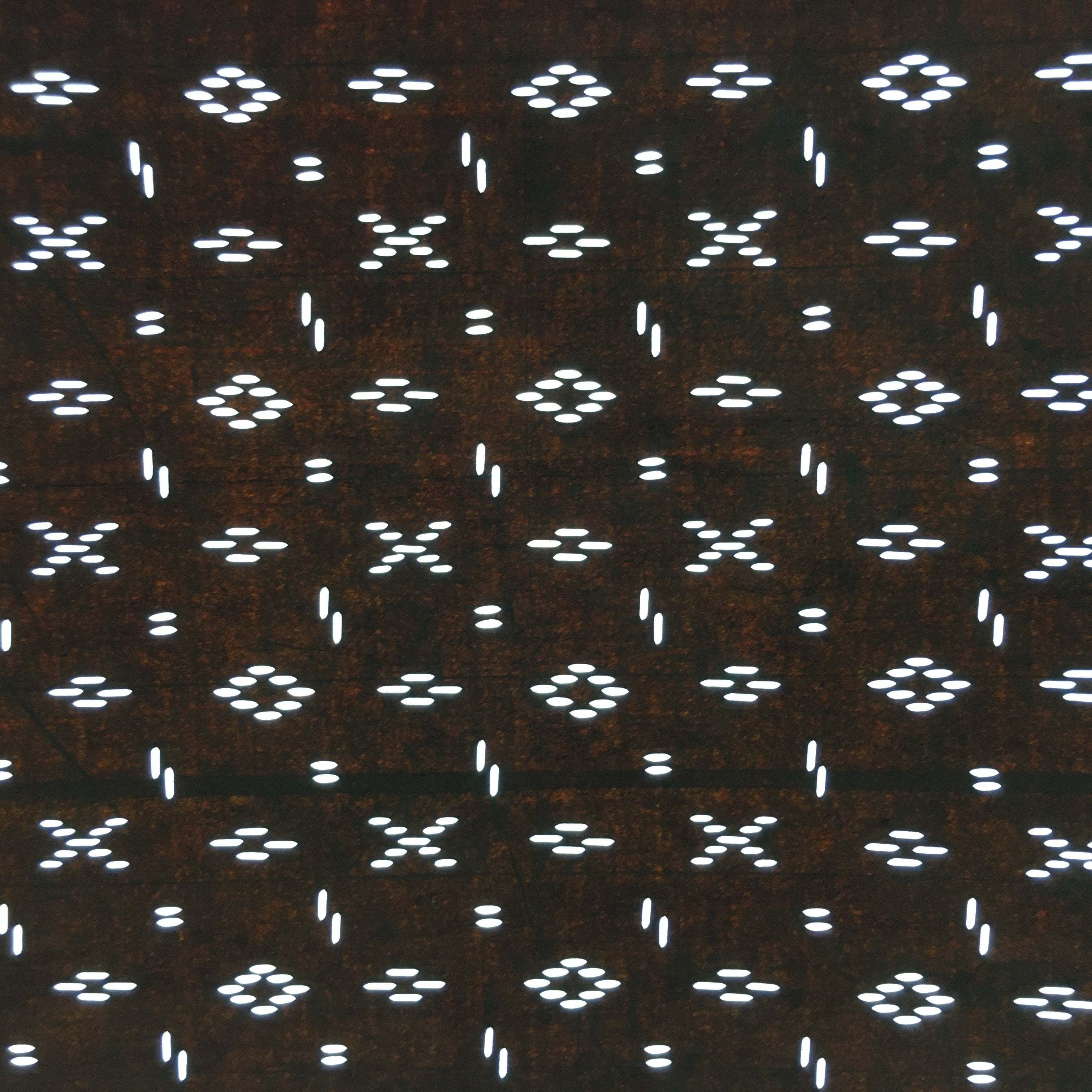 Japanese Antique Ise Katagami Paper Kimono Stencil Edo Circle Cross Pattern A524