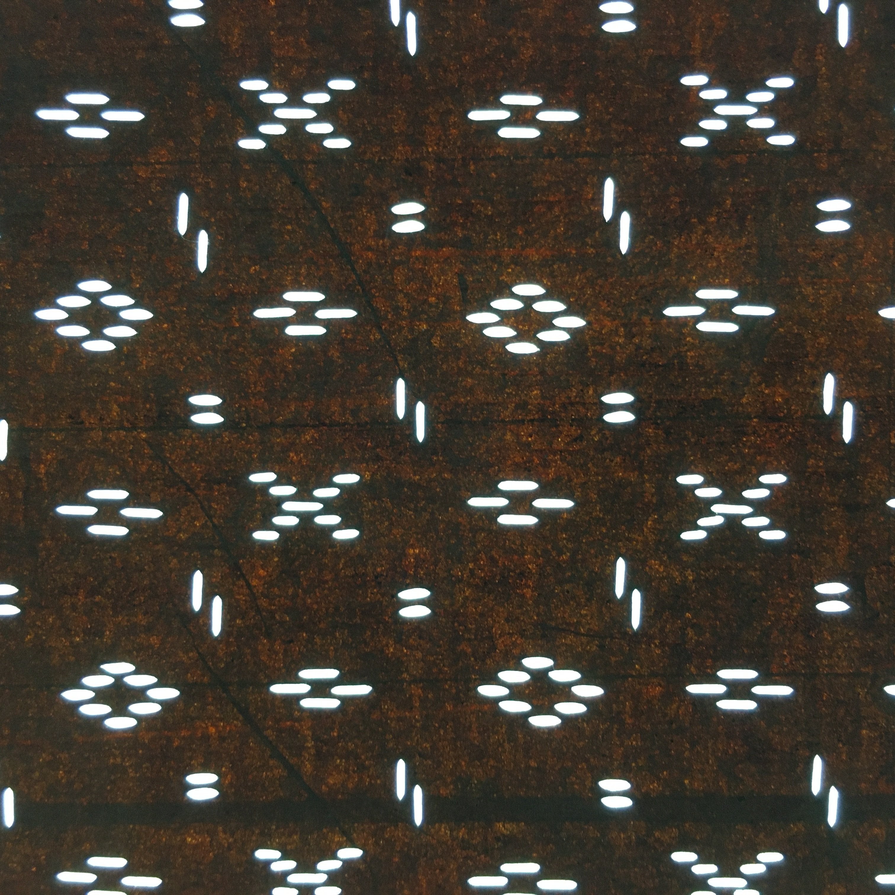 Japanese Antique Ise Katagami Paper Kimono Stencil Edo Circle Cross Pattern A524