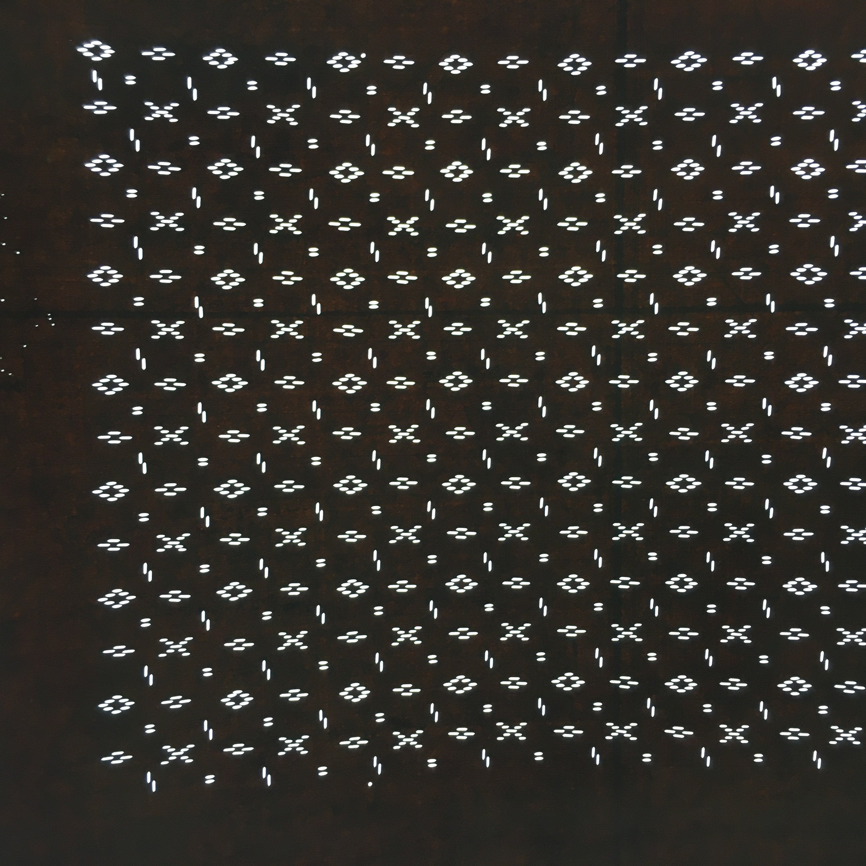 Japanese Antique Ise Katagami Paper Kimono Stencil Edo Circle Cross Pattern A524