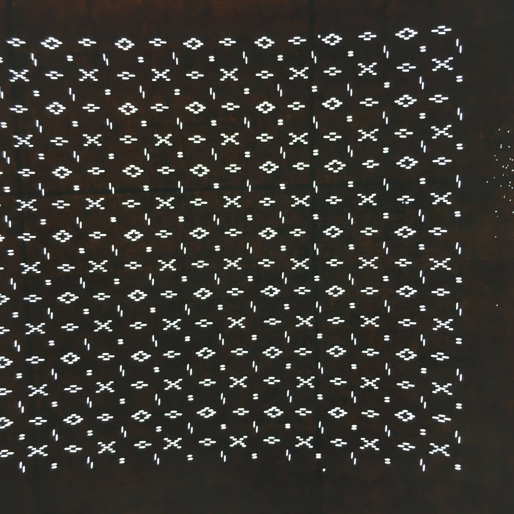 Japanese Antique Ise Katagami Paper Kimono Stencil Edo Circle Cross Pattern A524