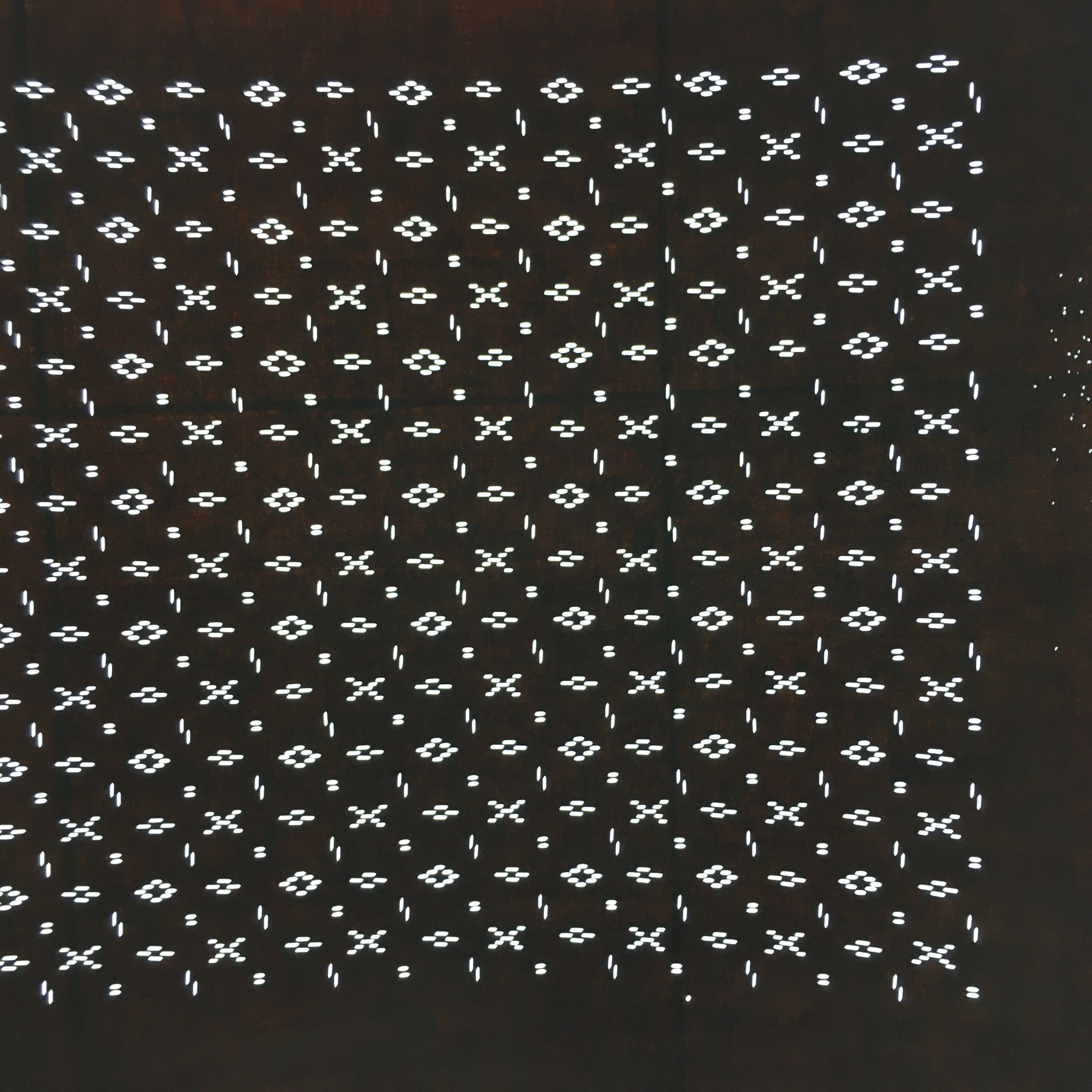 Japanese Antique Ise Katagami Paper Kimono Stencil Edo Circle Cross Pattern A524