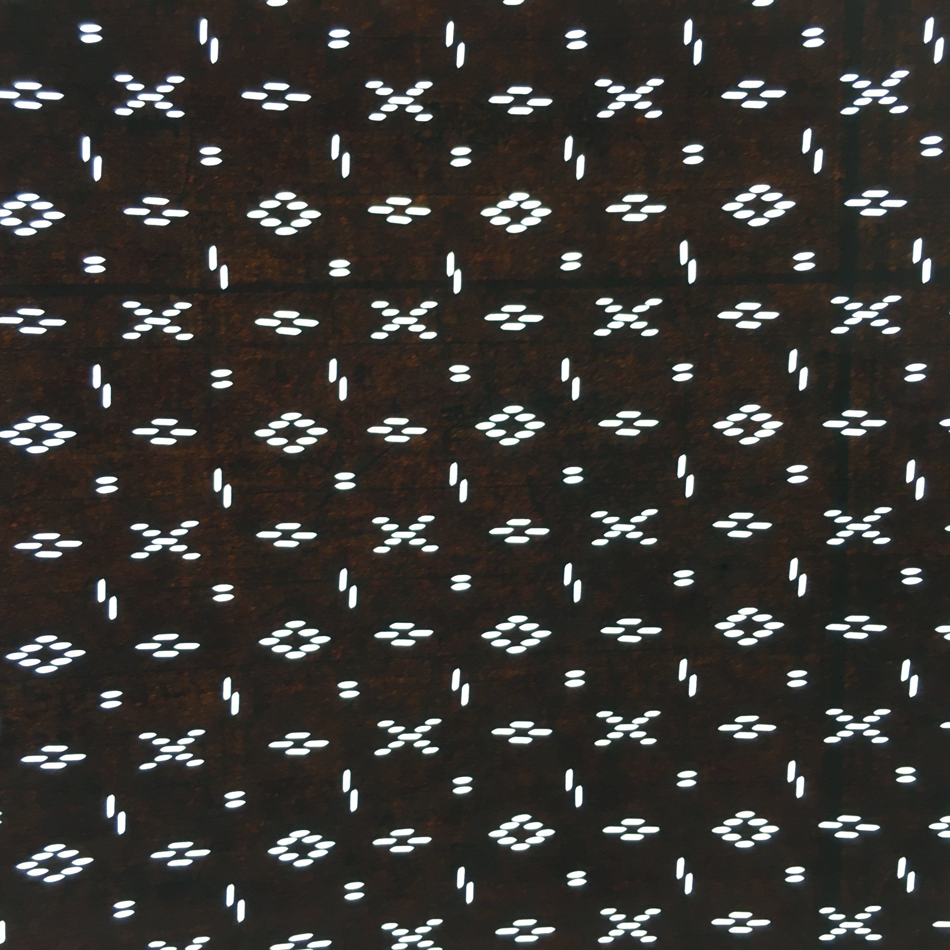 Japanese Antique Ise Katagami Paper Kimono Stencil Edo Circle Cross Pattern A524