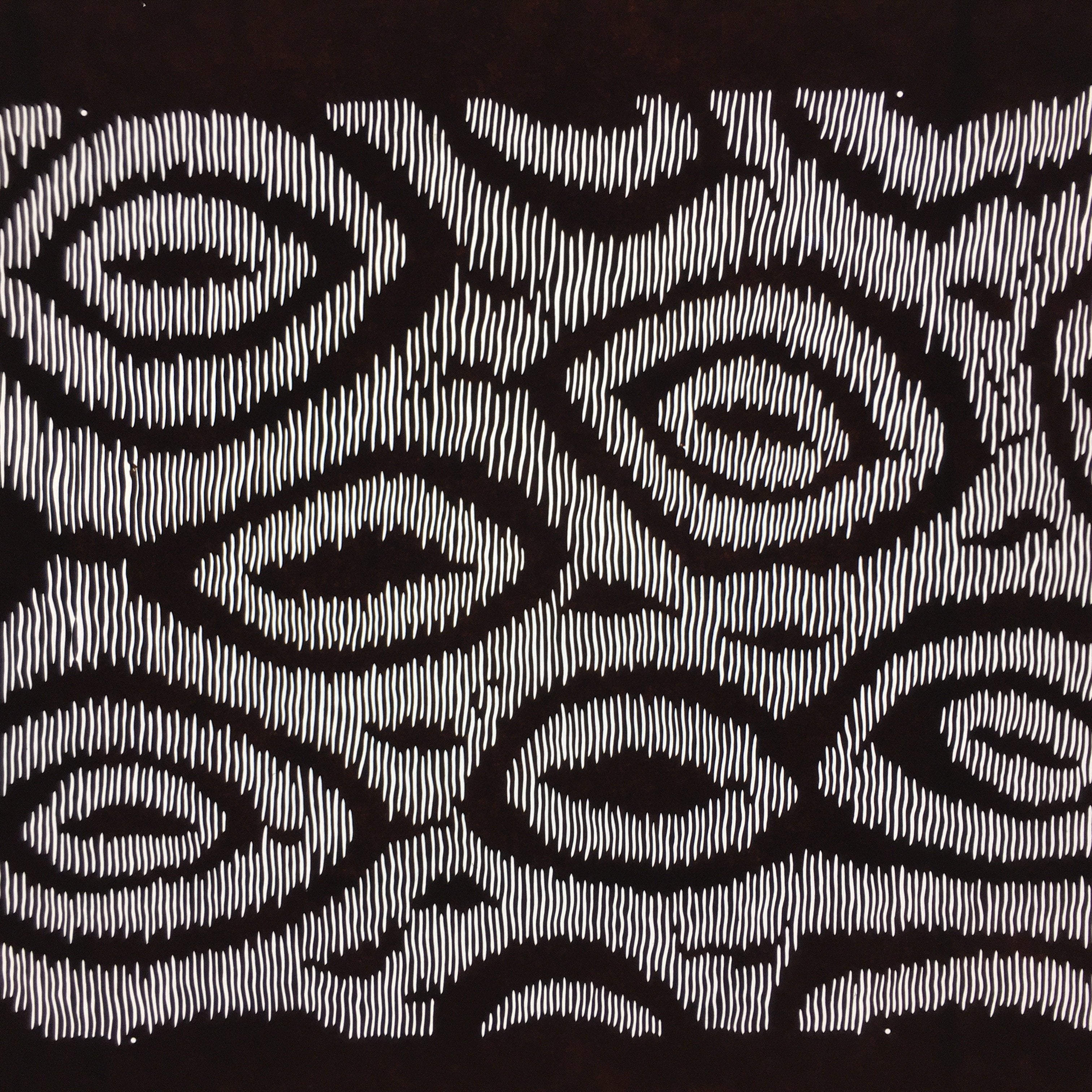 Japanese Antique Ise Katagami Paper Kimono Stencil Edo Circles Pattern A508