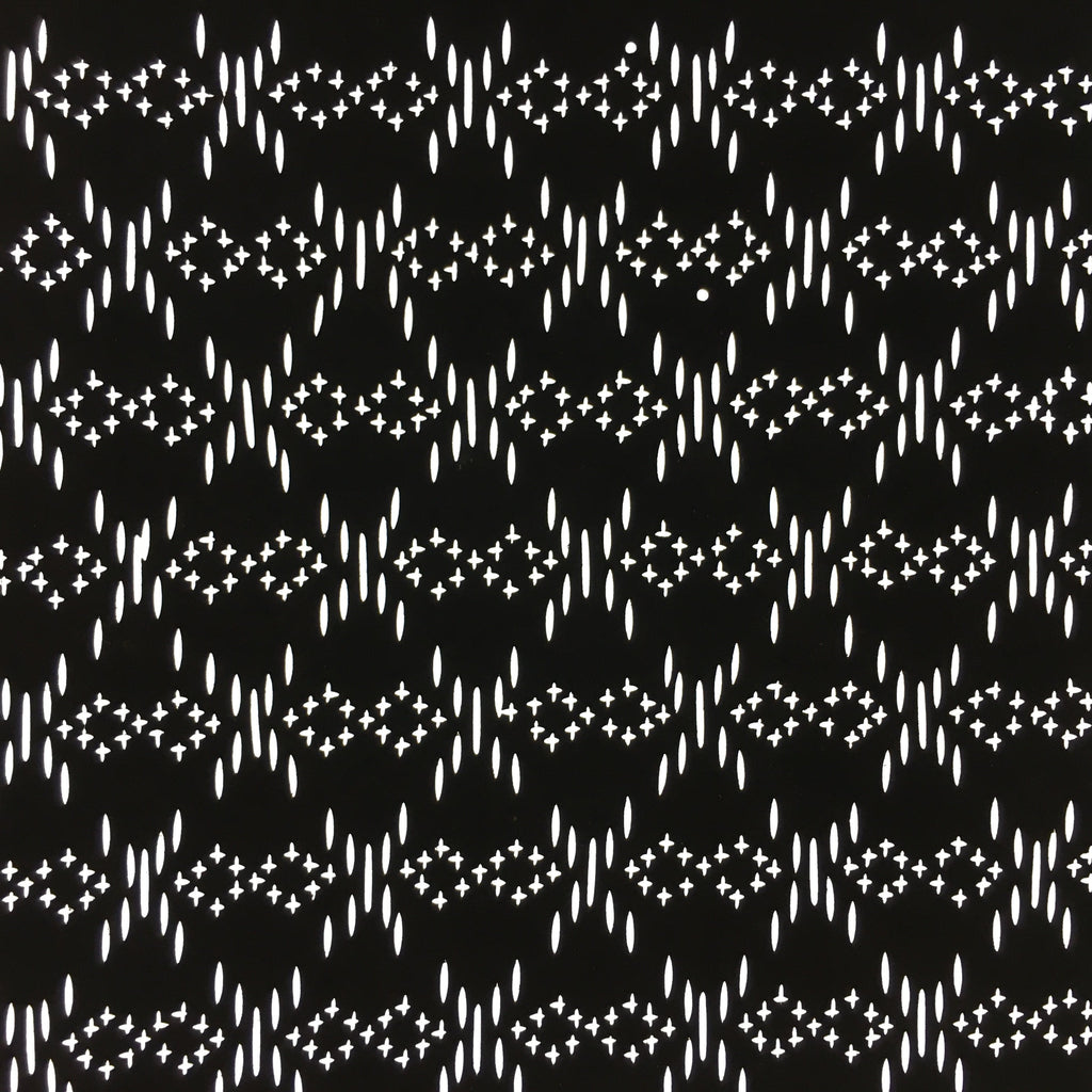 Japanese Antique Ise Katagami Paper Kimono Stencil Edo Cross Chain A412