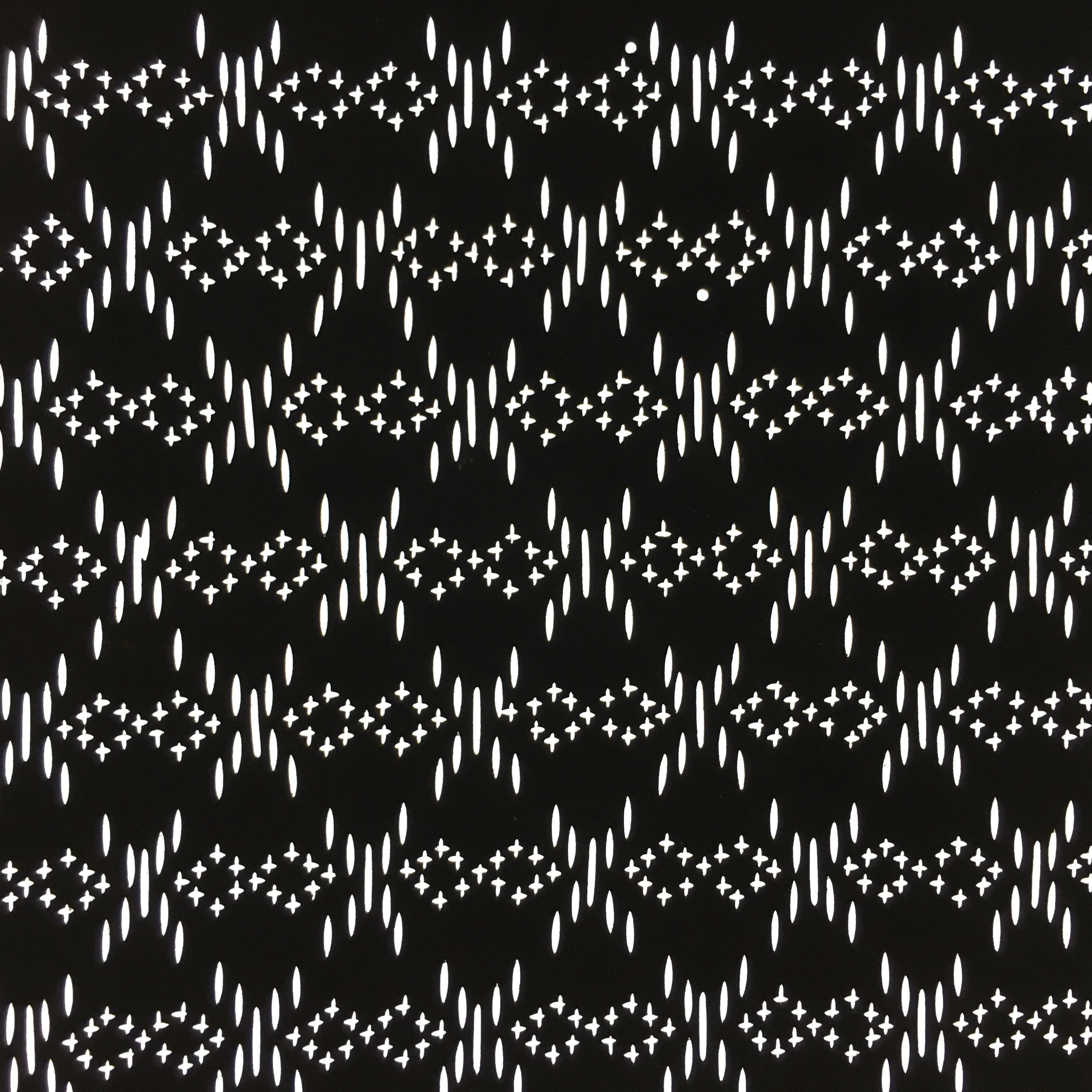 Japanese Antique Ise Katagami Paper Kimono Stencil Edo Cross Chain A412