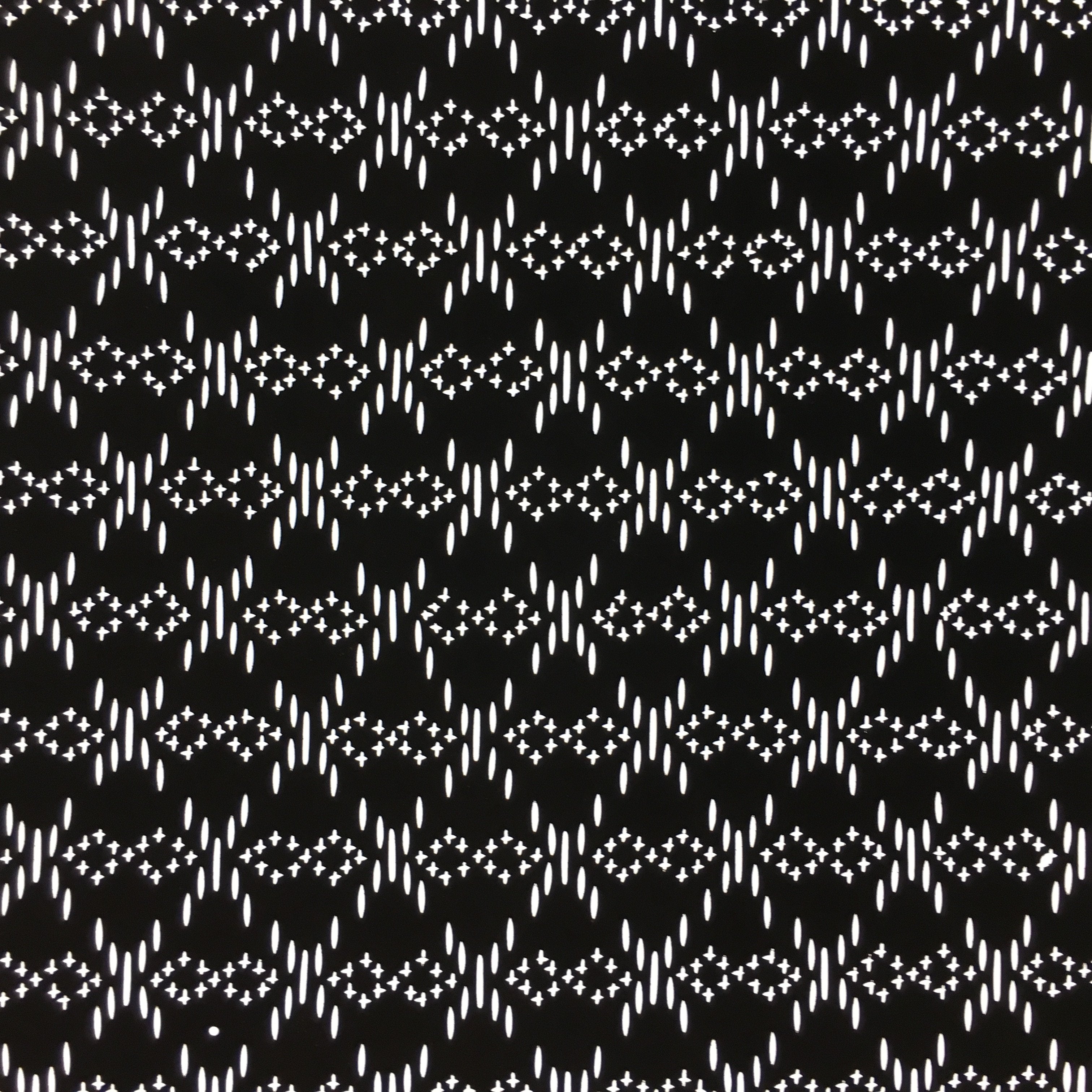 Japanese Antique Ise Katagami Paper Kimono Stencil Edo Cross Chain A412