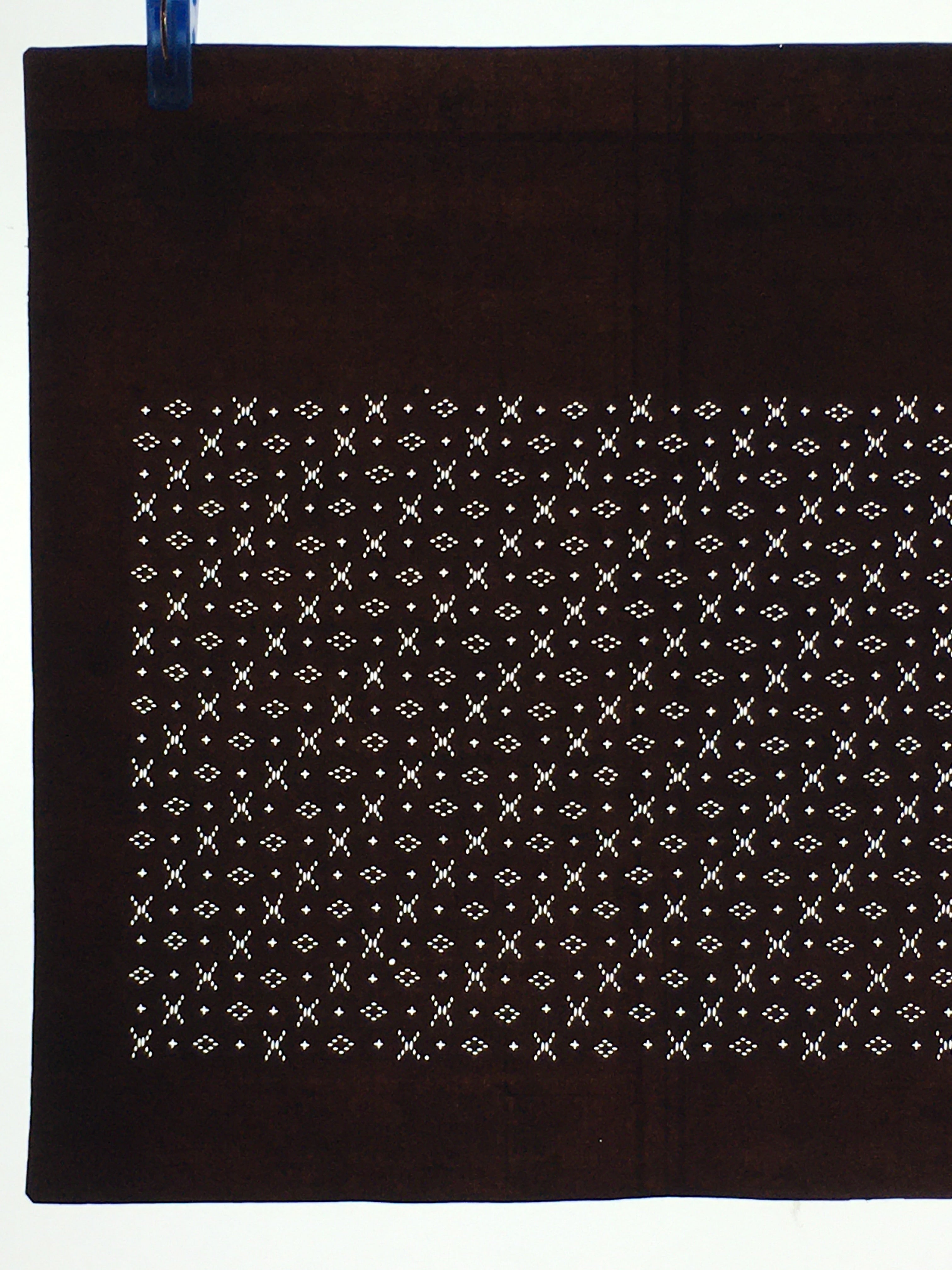 Japanese Antique Ise Katagami Paper Kimono Stencil Edo Cross Diamond Pattern A57
