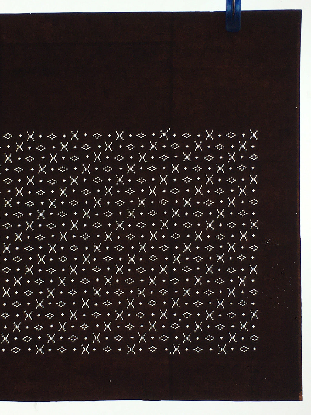 Japanese Antique Ise Katagami Paper Kimono Stencil Edo Cross Diamond Pattern A57