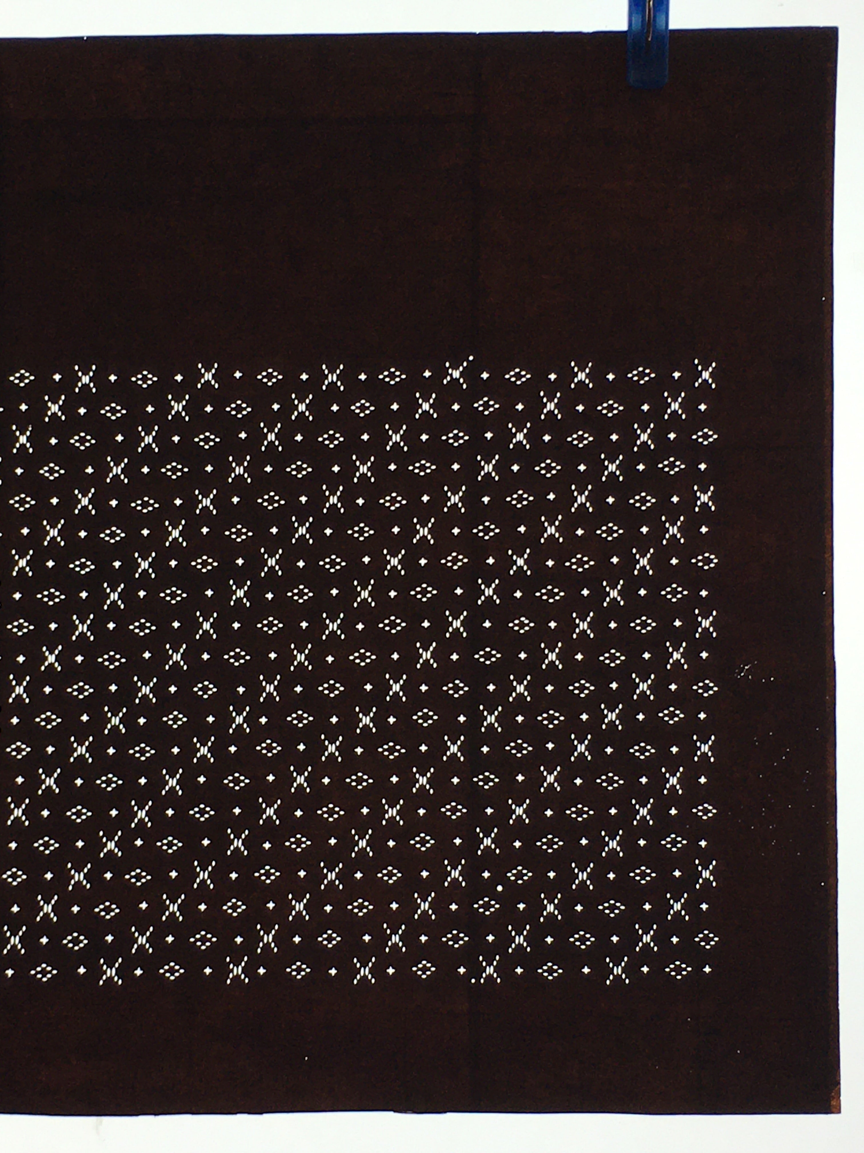 Japanese Antique Ise Katagami Paper Kimono Stencil Edo Cross Diamond Pattern A57