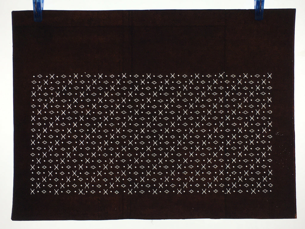 Japanese Antique Ise Katagami Paper Kimono Stencil Edo Cross Diamond Pattern A57