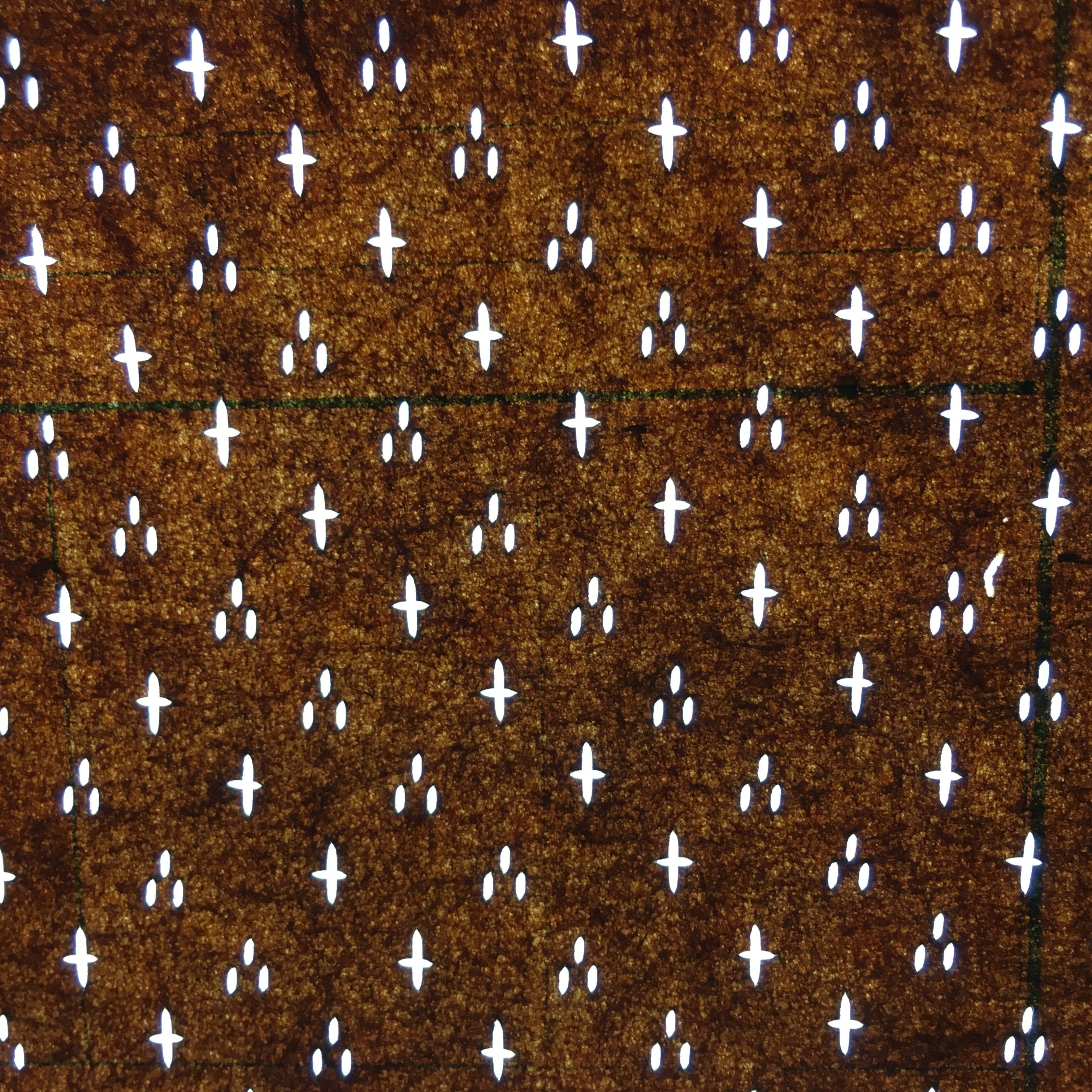 Japanese Antique Ise Katagami Paper Kimono Stencil Edo Cross Dot Pattern A533