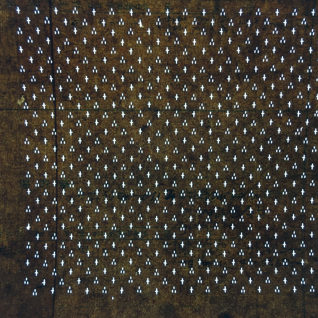 Japanese Antique Ise Katagami Paper Kimono Stencil Edo Cross Dot Pattern A533