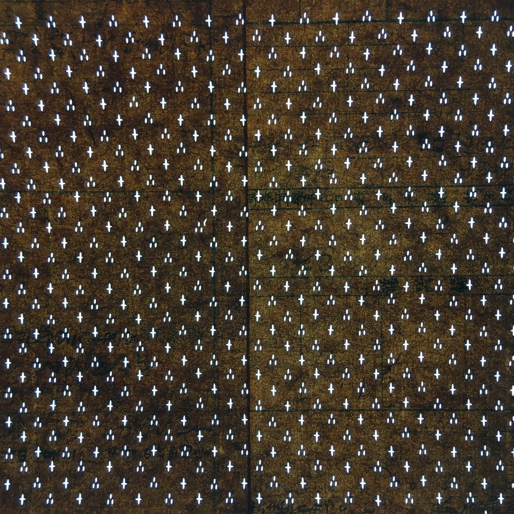 Japanese Antique Ise Katagami Paper Kimono Stencil Edo Cross Dot Pattern A533