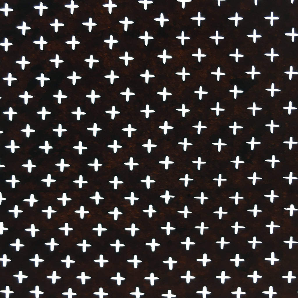 Japanese Antique Ise Katagami Paper Kimono Stencil Edo Cross Pattern A516