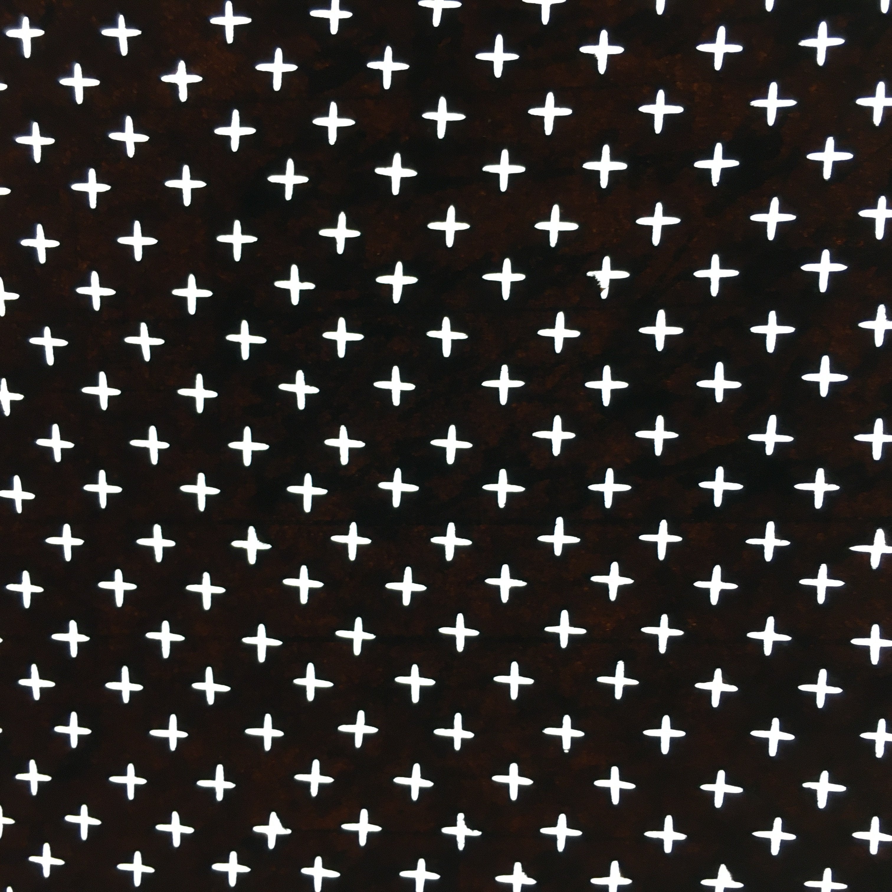 Japanese Antique Ise Katagami Paper Kimono Stencil Edo Cross Pattern A516