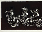 Japanese Antique Ise Katagami Paper Kimono Stencil Edo Dancing Women Design A562