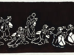 Japanese Antique Ise Katagami Paper Kimono Stencil Edo Dancing Women Design A562