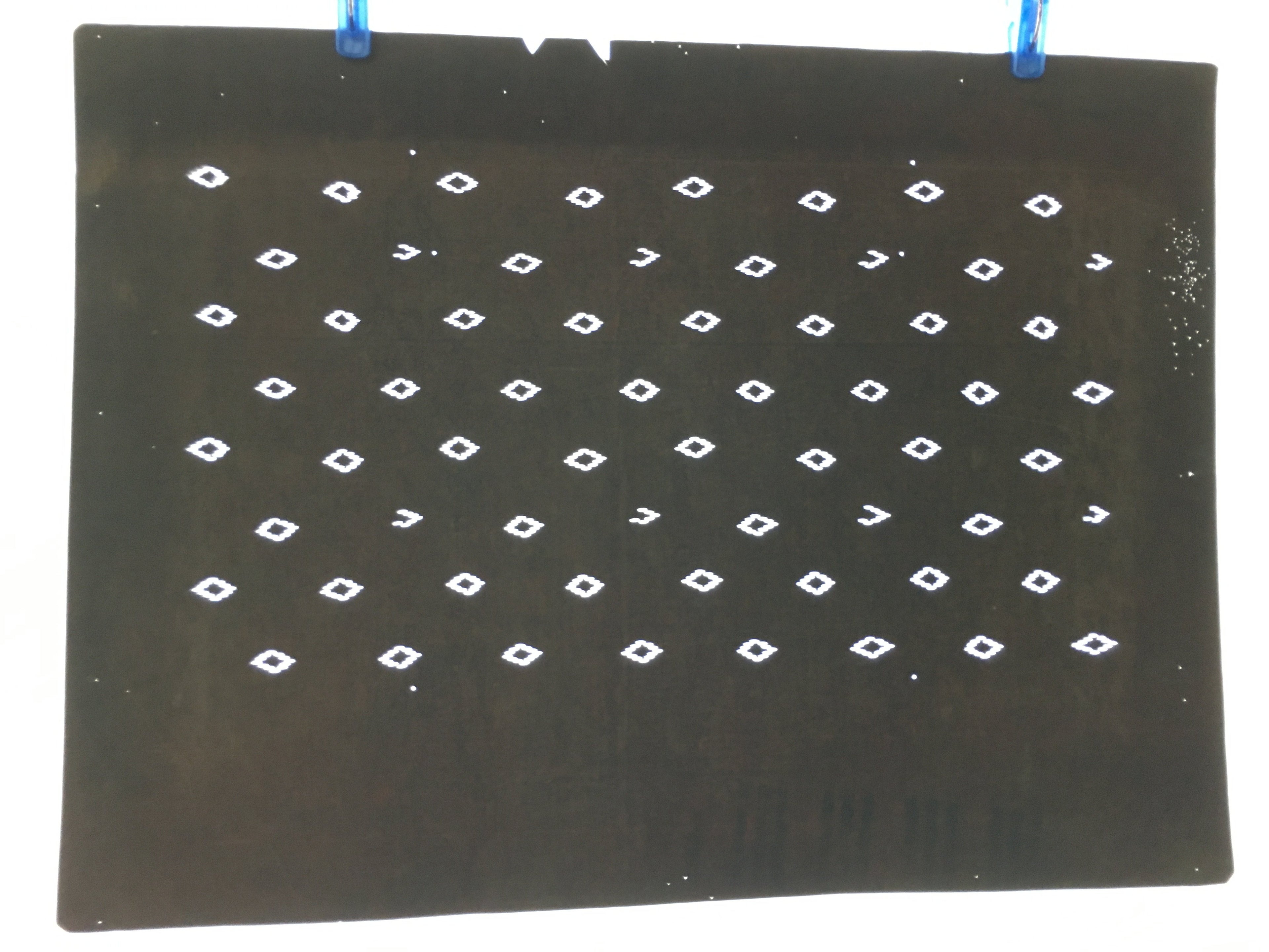Japanese Antique Ise Katagami Paper Kimono Stencil Edo Diamond Rhombus A438