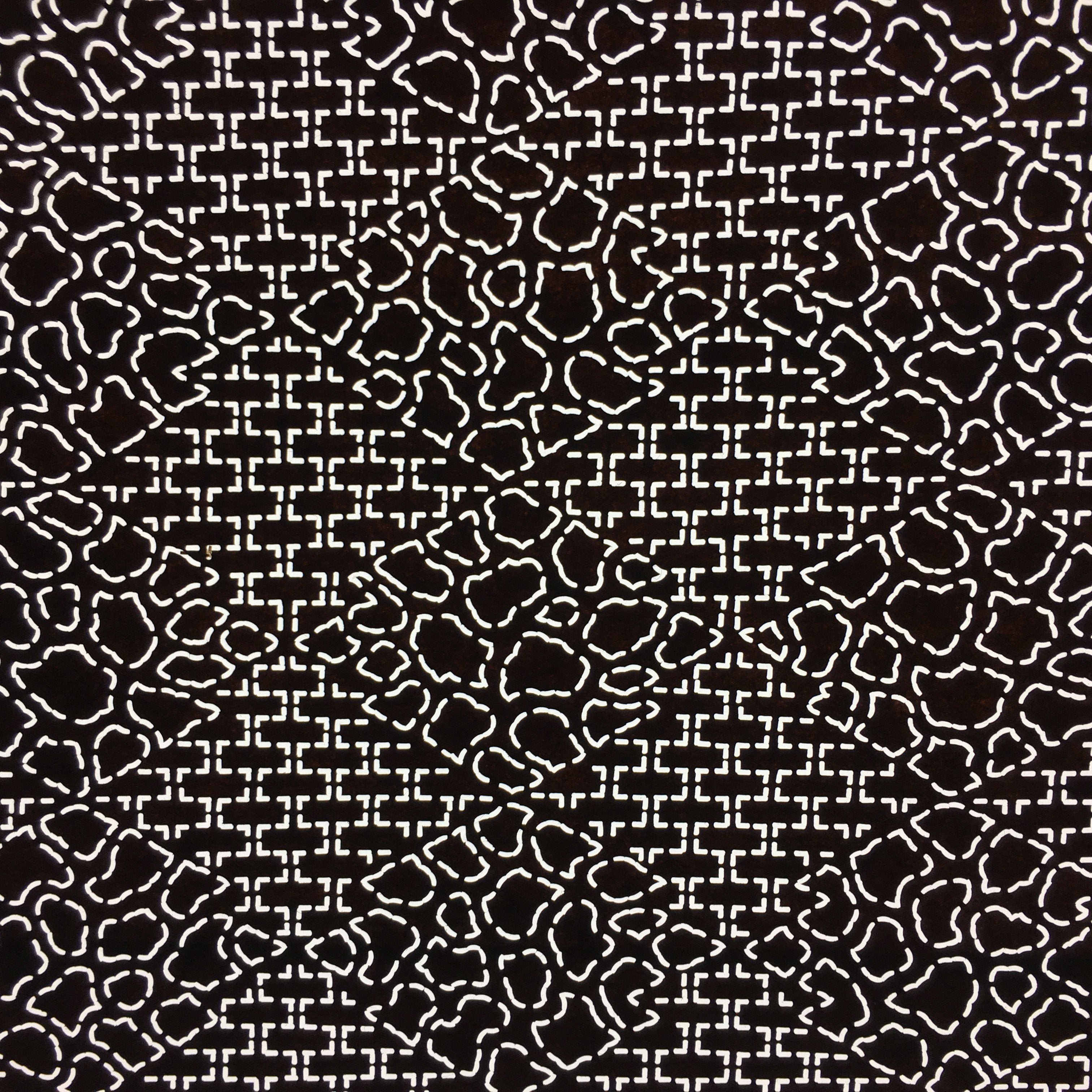 Japanese Antique Ise Katagami Paper Kimono Stencil Edo Diamond Shape Pattern A53
