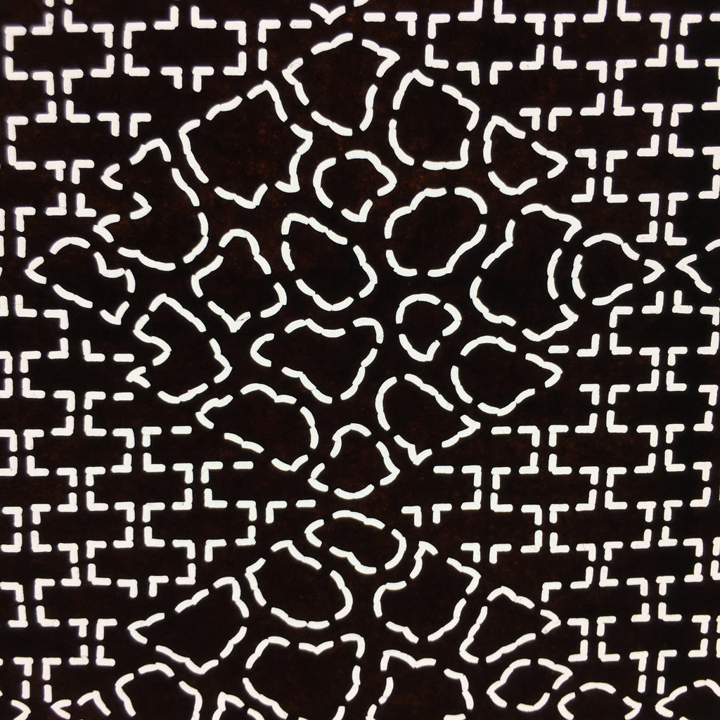 Japanese Antique Ise Katagami Paper Kimono Stencil Edo Diamond Shape Pattern A53