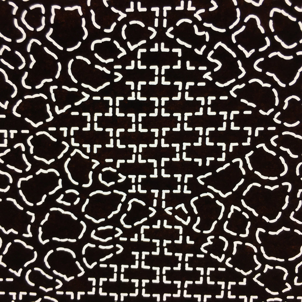 Japanese Antique Ise Katagami Paper Kimono Stencil Edo Diamond Shape Pattern A53