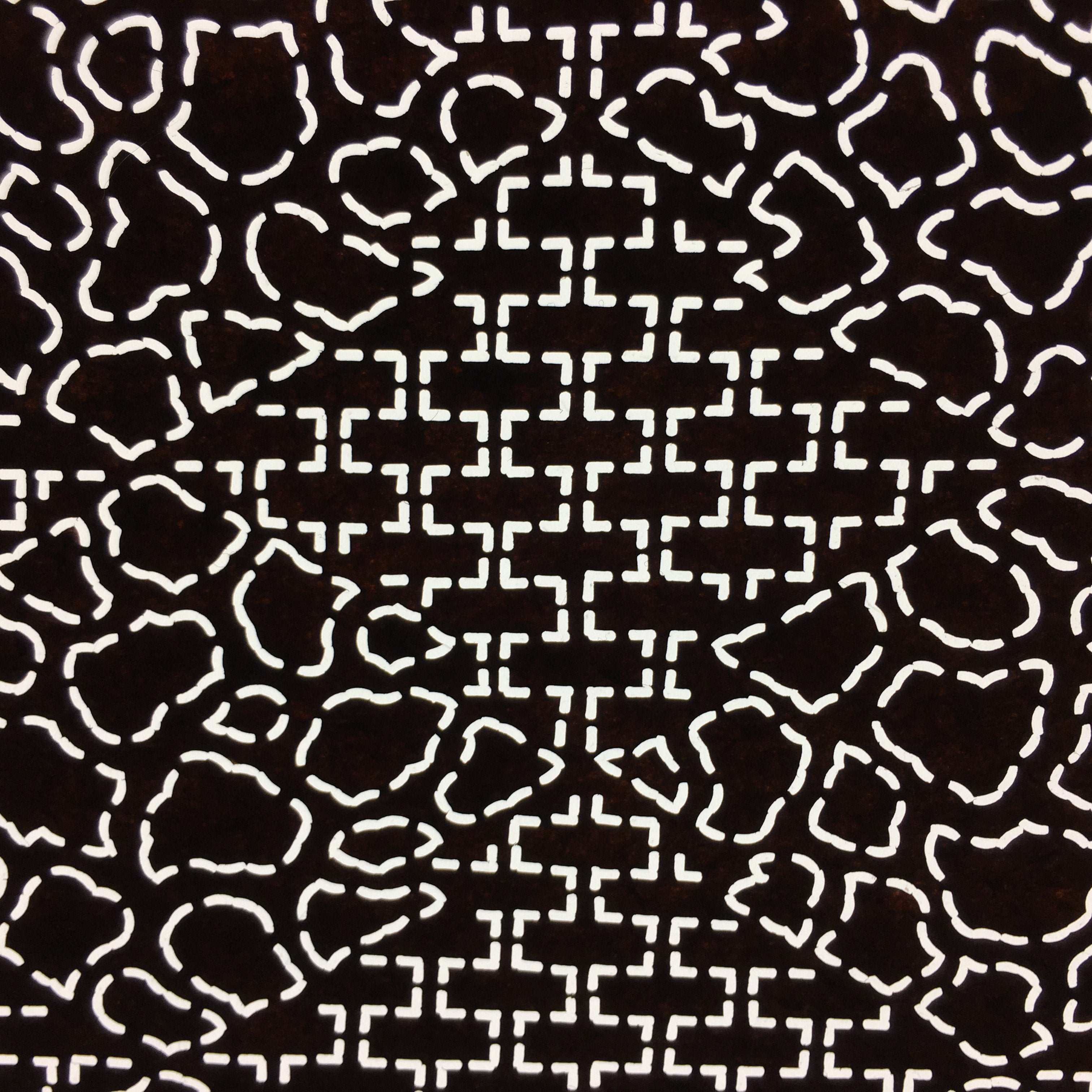 Japanese Antique Ise Katagami Paper Kimono Stencil Edo Diamond Shape Pattern A53