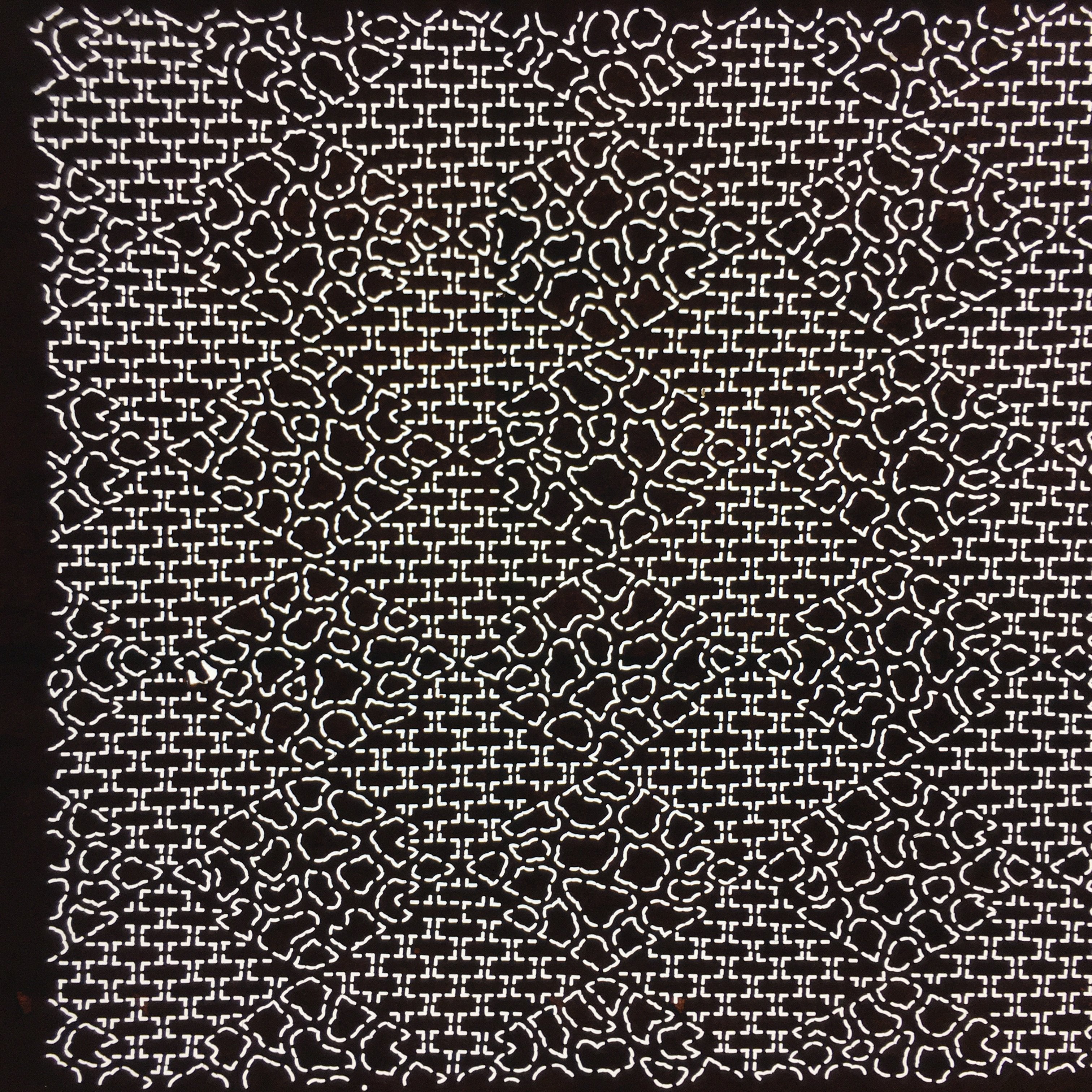 Japanese Antique Ise Katagami Paper Kimono Stencil Edo Diamond Shape Pattern A53
