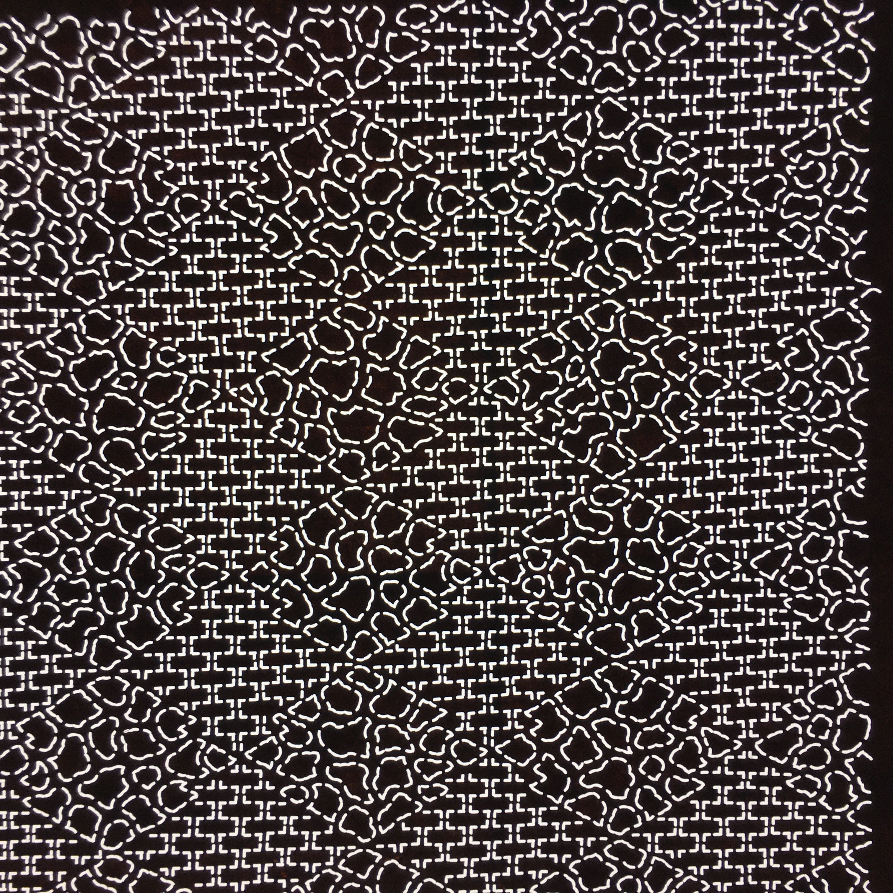 Japanese Antique Ise Katagami Paper Kimono Stencil Edo Diamond Shape Pattern A53