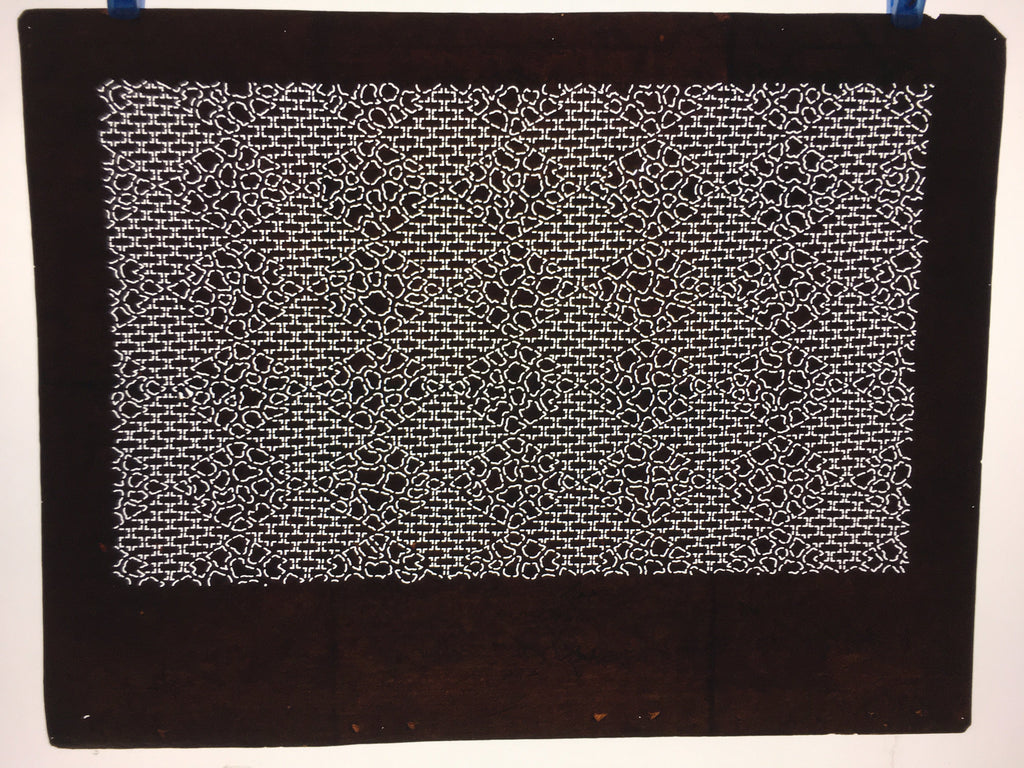 Japanese Antique Ise Katagami Paper Kimono Stencil Edo Diamond Shape Pattern A53