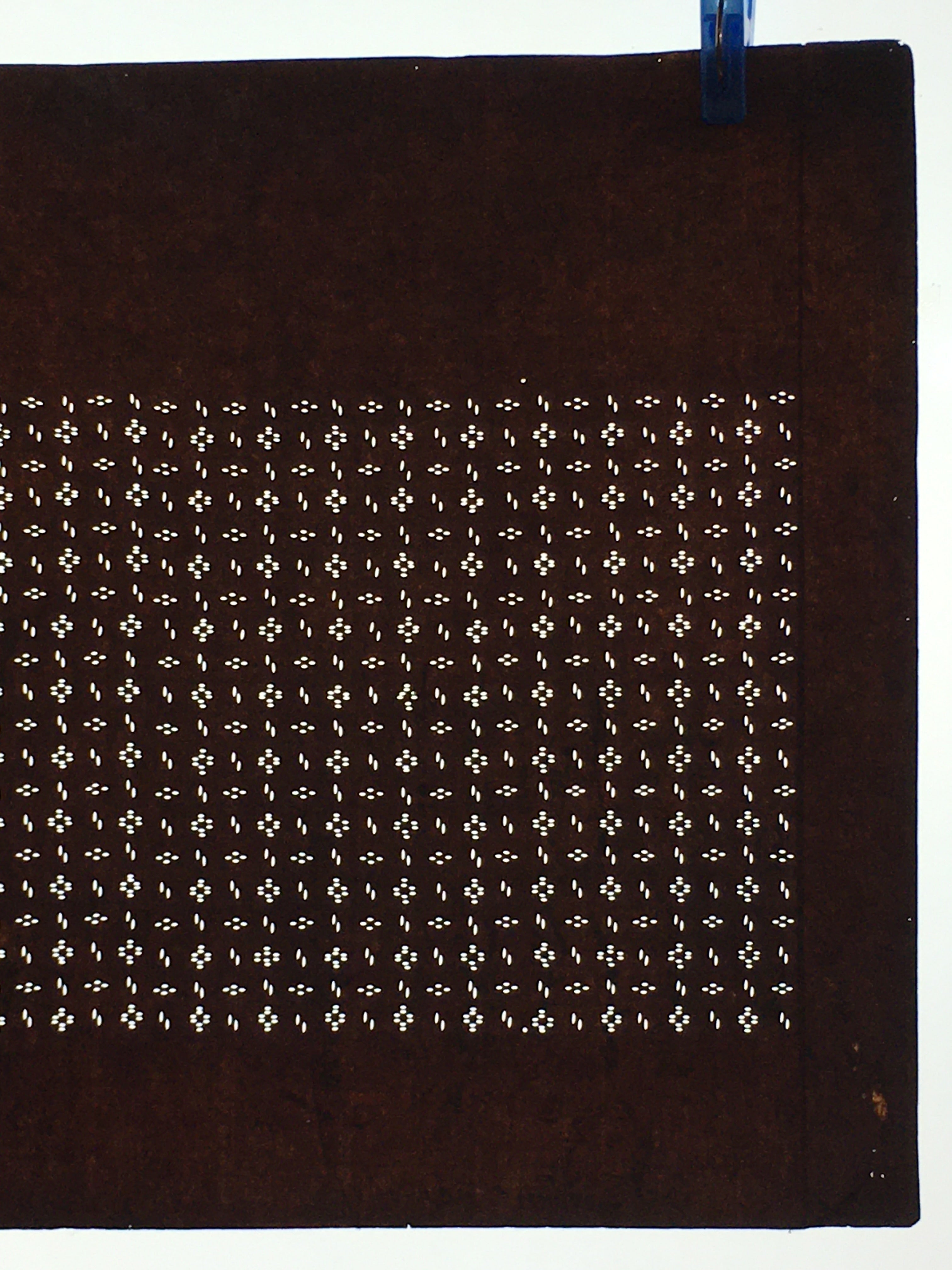 Japanese Antique Ise Katagami Paper Kimono Stencil Edo Dot Pattern A591