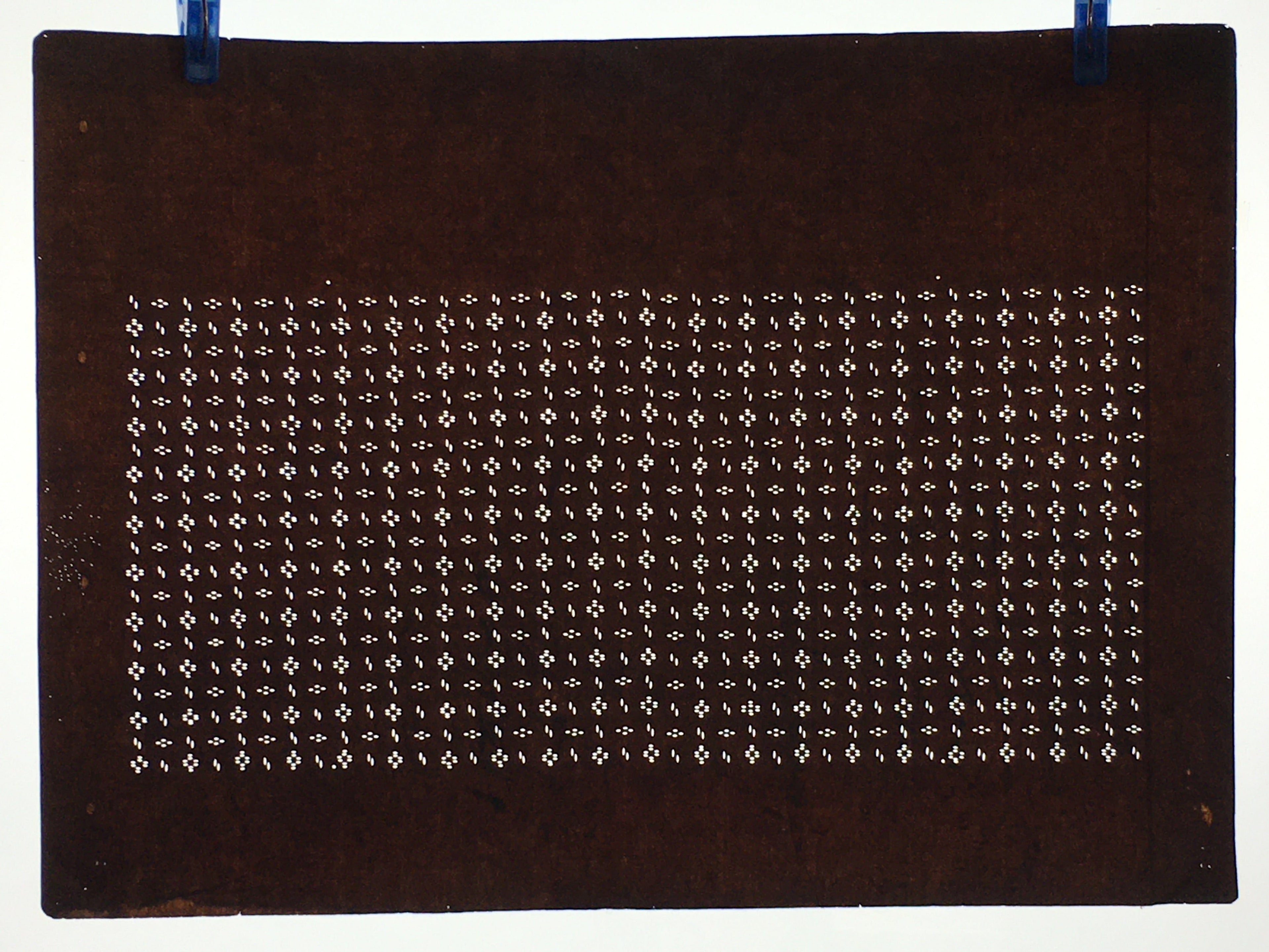 Japanese Antique Ise Katagami Paper Kimono Stencil Edo Dot Pattern A591