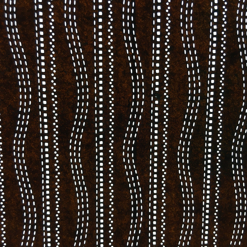 Japanese Antique Ise Katagami Paper Kimono Stencil Edo Dot Wavy Line Pattern A50