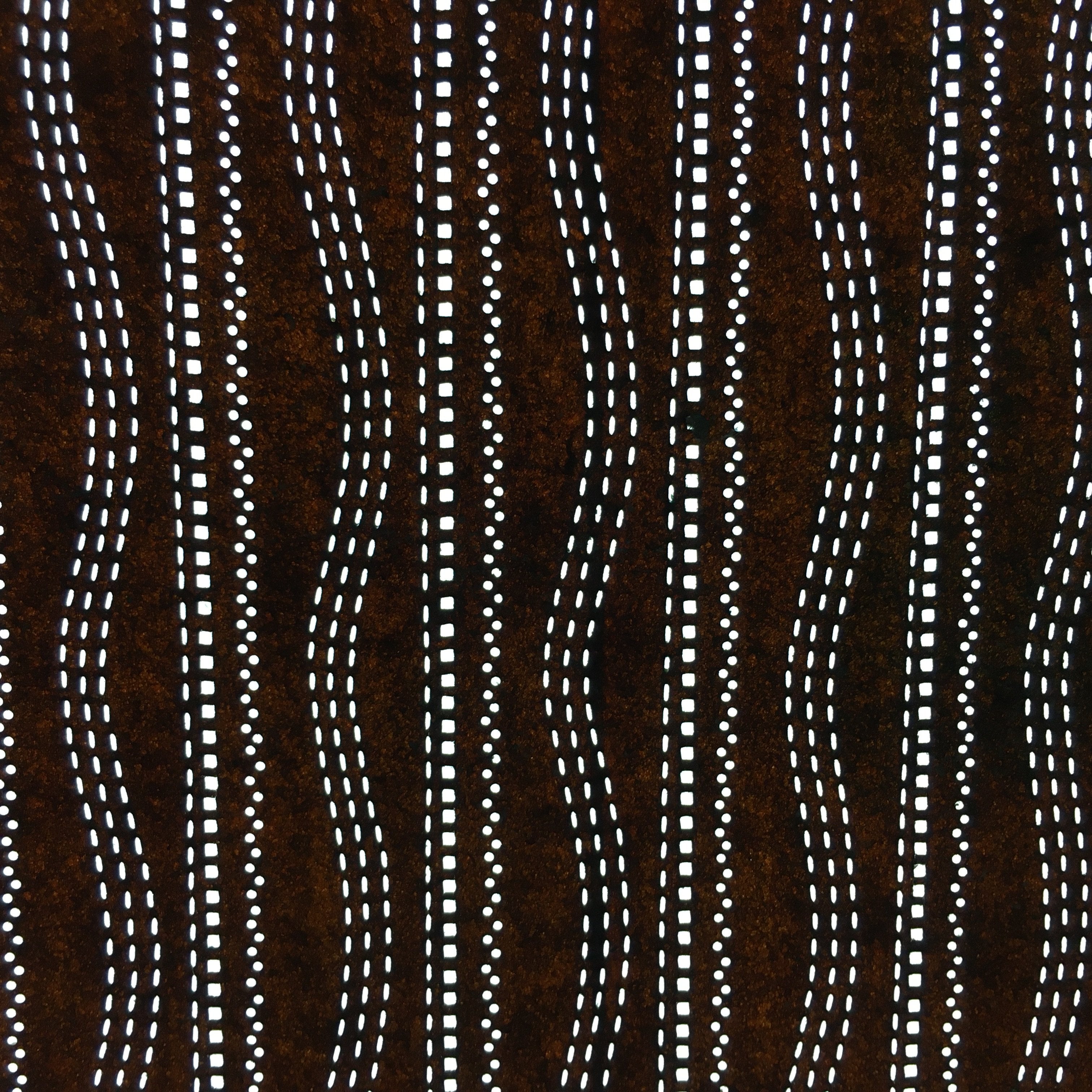 Japanese Antique Ise Katagami Paper Kimono Stencil Edo Dot Wavy Line Pattern A50