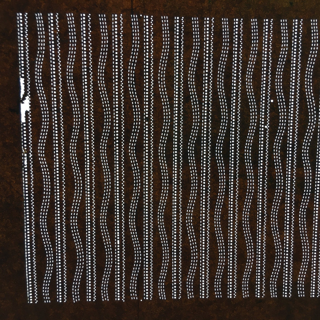 Japanese Antique Ise Katagami Paper Kimono Stencil Edo Dot Wavy Line Pattern A50
