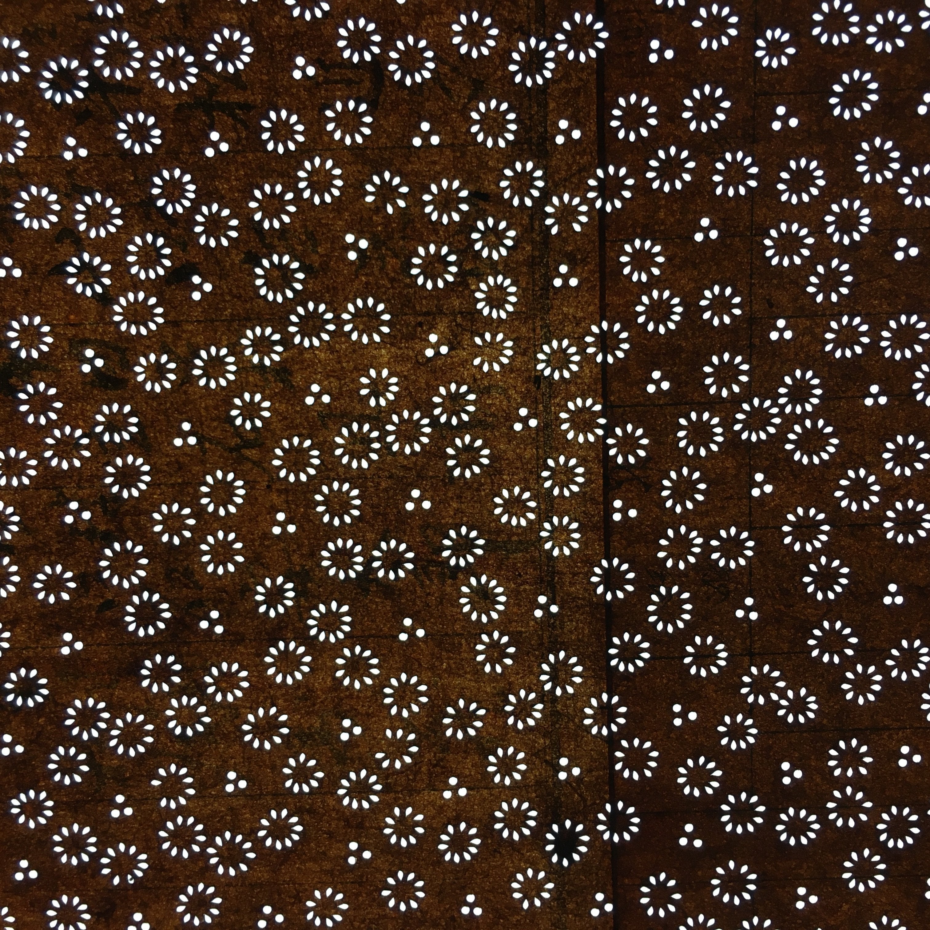 Japanese Antique Ise Katagami Paper Kimono Stencil Edo Dotted Circle Pattern A53