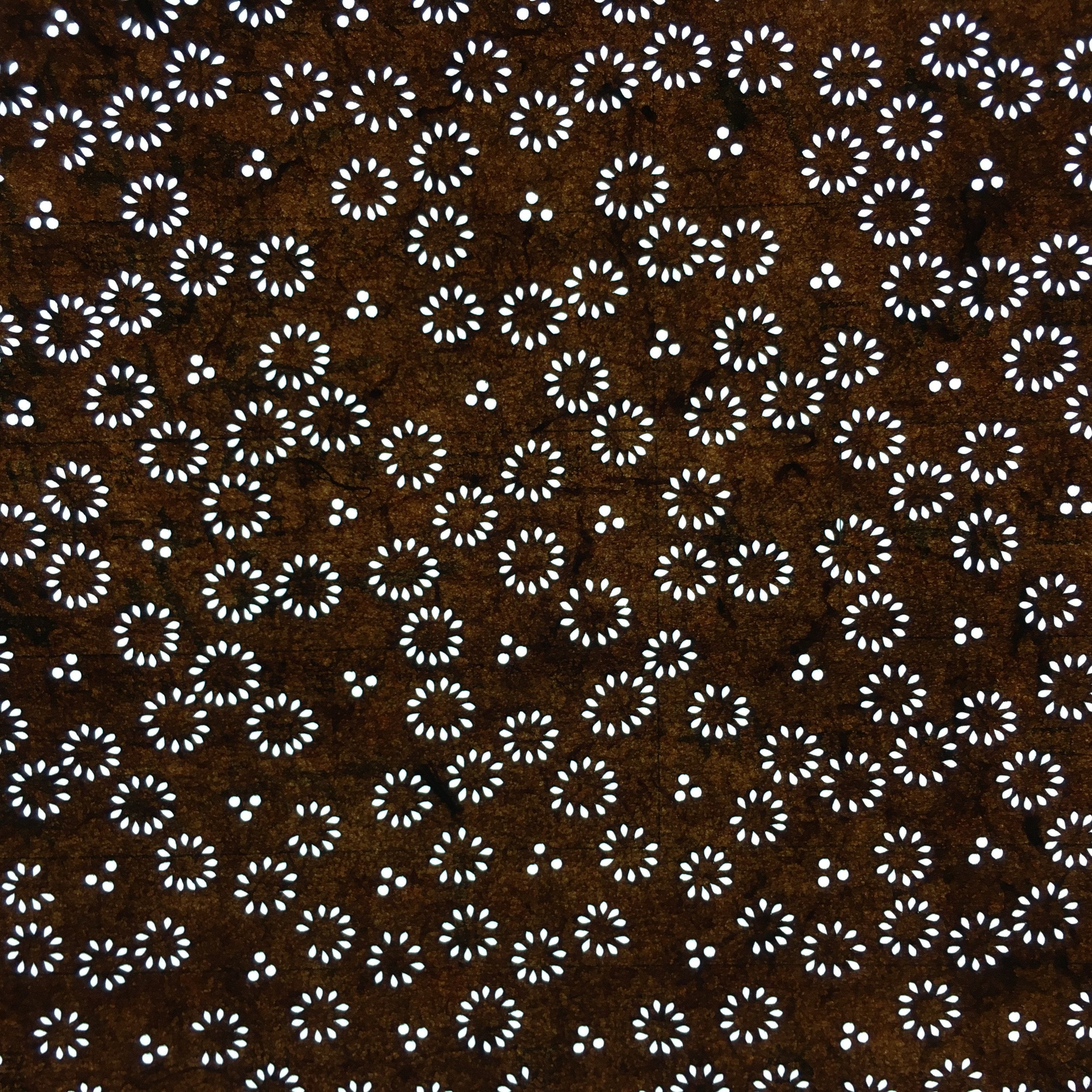 Japanese Antique Ise Katagami Paper Kimono Stencil Edo Dotted Circle Pattern A53