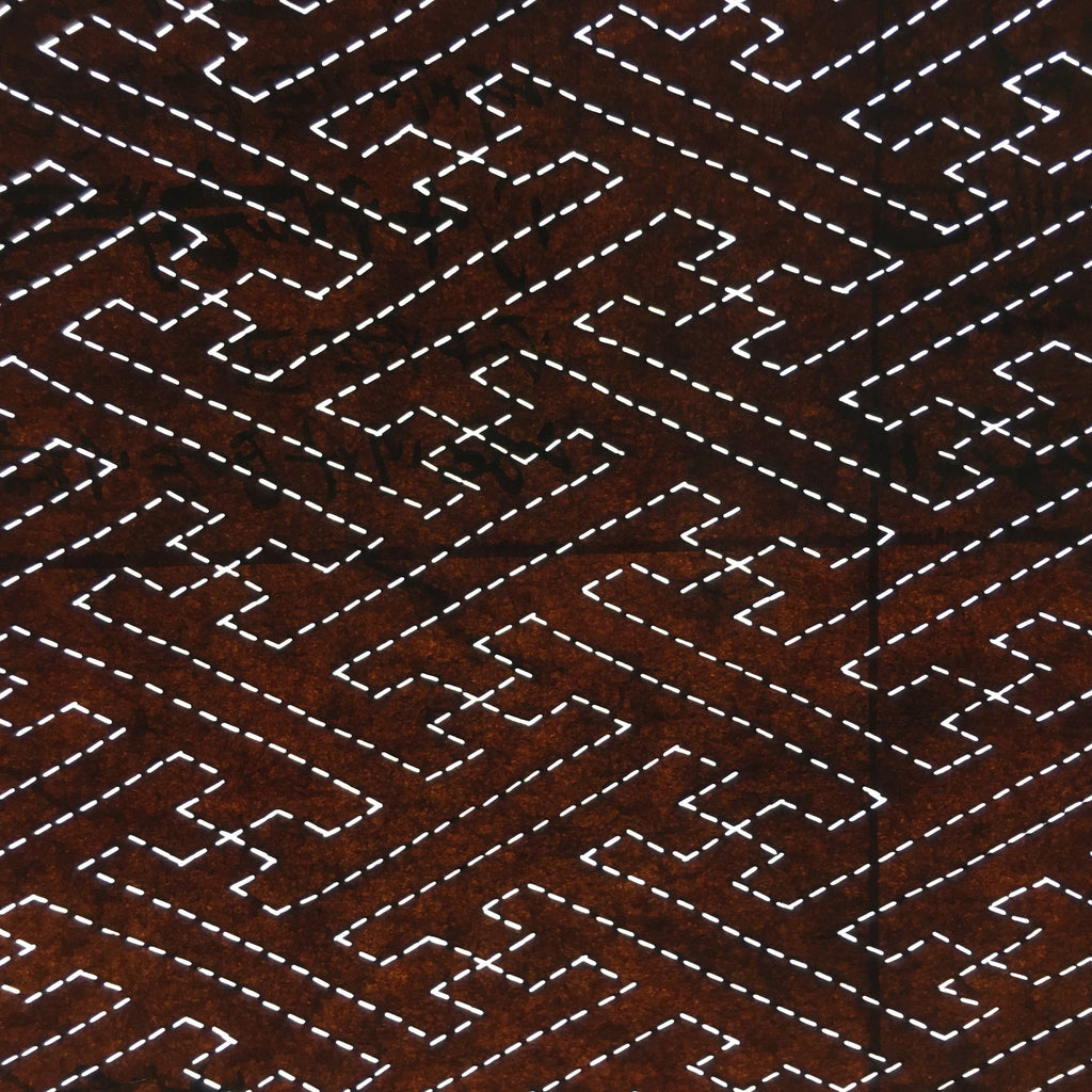 Japanese Antique Ise Katagami Paper Kimono Stencil Edo Dotted Line Pattern A515