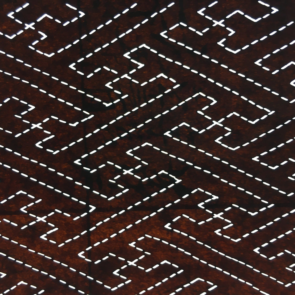 Japanese Antique Ise Katagami Paper Kimono Stencil Edo Dotted Line Pattern A515