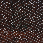 Japanese Antique Ise Katagami Paper Kimono Stencil Edo Dotted Line Pattern A515