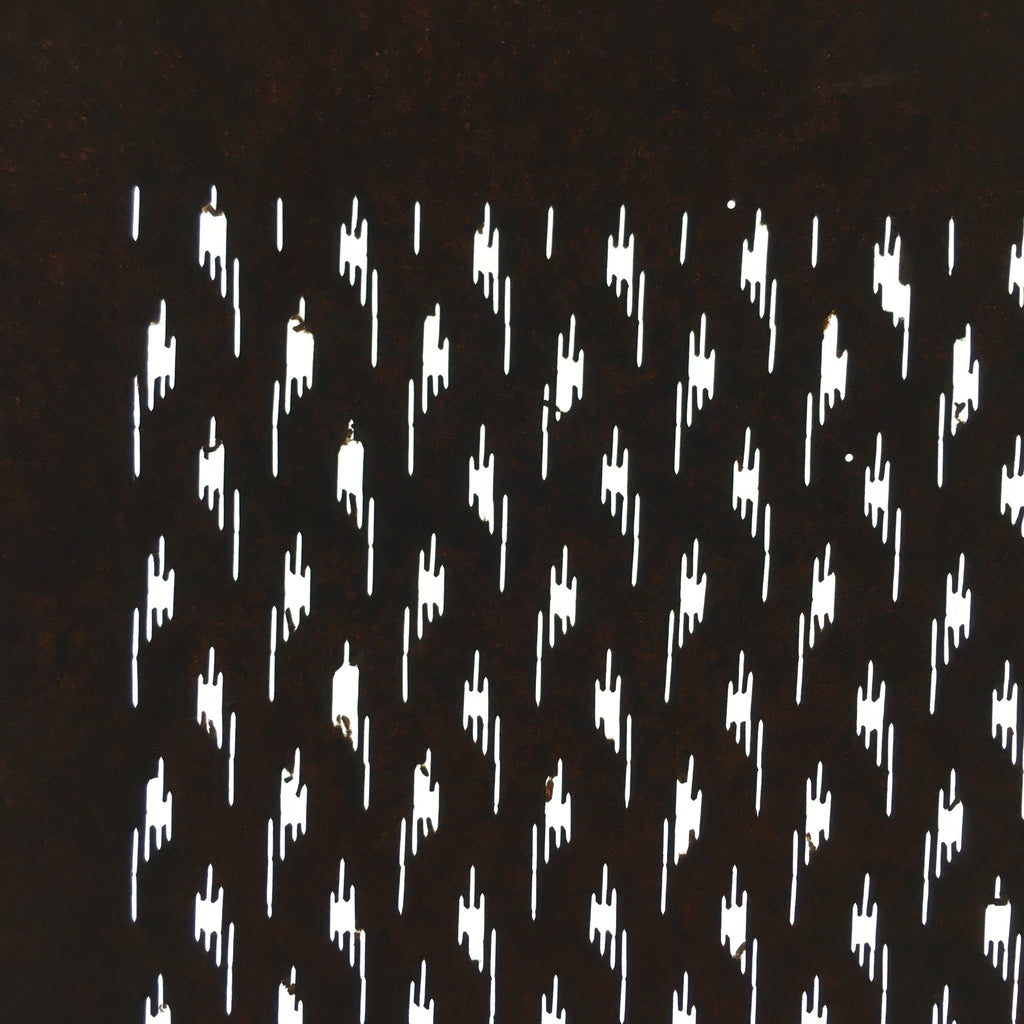 Japanese Antique Ise Katagami Paper Kimono Stencil Edo Era Abstract Grain A366