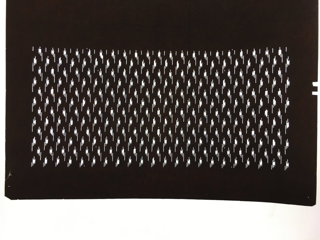 Japanese Antique Ise Katagami Paper Kimono Stencil Edo Era Abstract Grain A366