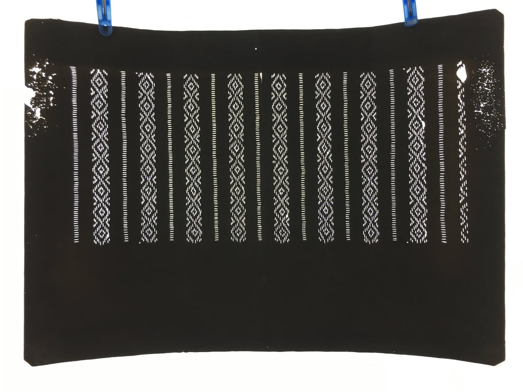 Japanese Antique Ise Katagami Paper Kimono Stencil Edo Era Rhombus Line A375